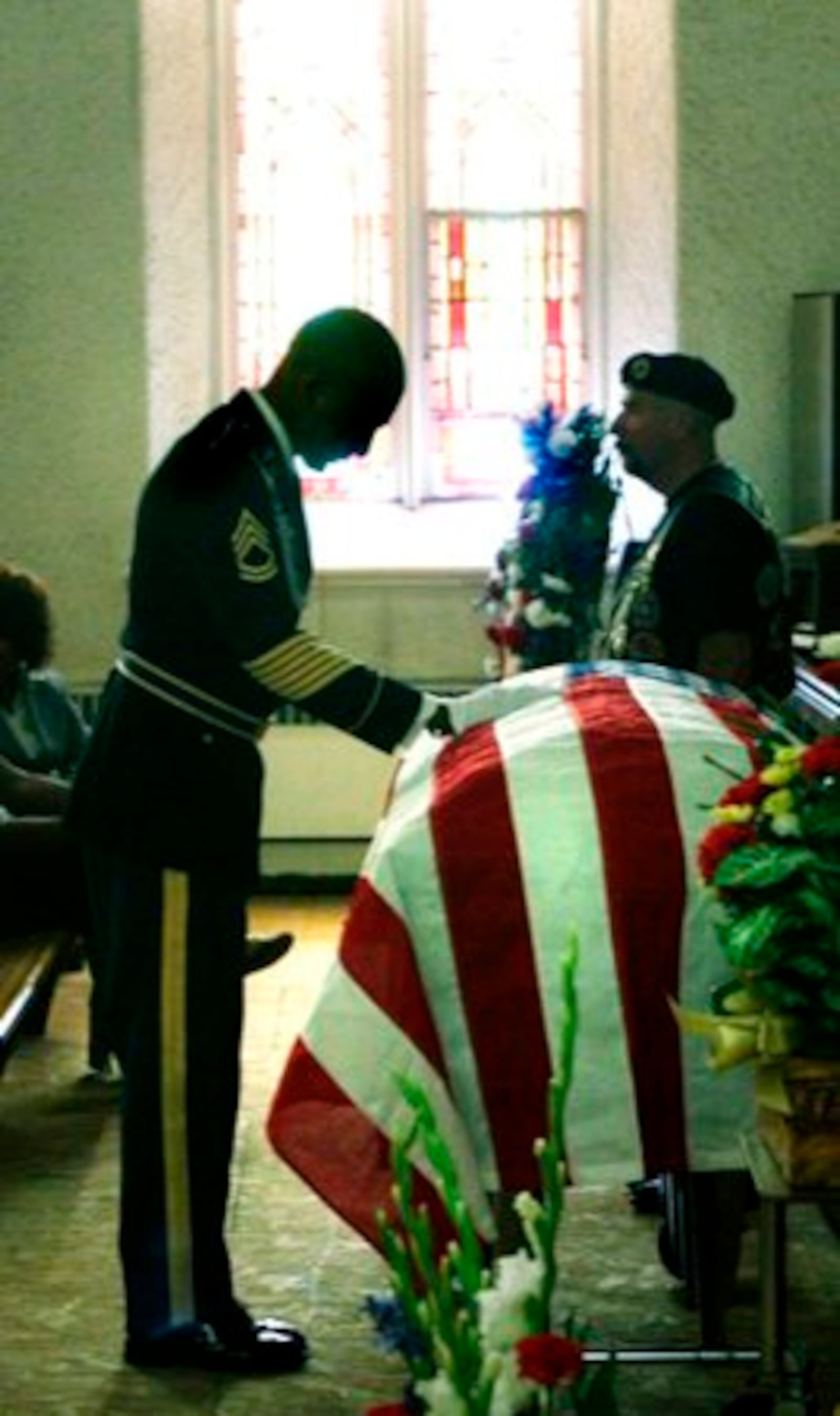 U.S. Army Sgt. Maj. (Ret.) North E. Woodall, a decorated veteran of three wars, is remembered at a funeral service Thursday, Aug. 6, 2009 at the VA Medical Center Historical Protestant Chapel. Woodall was found dead by a neighbor on Monday, July 27, 2009 at his Dayton home after an apparent home invasion.