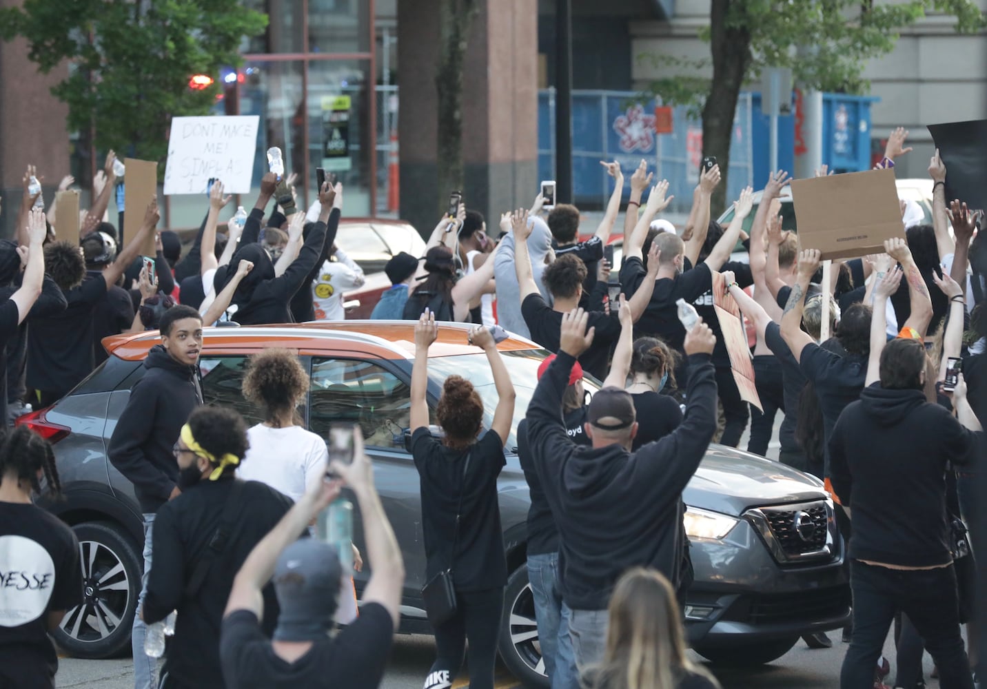 PHOTOS: Protesters, police clash Saturday night in downtown Dayton