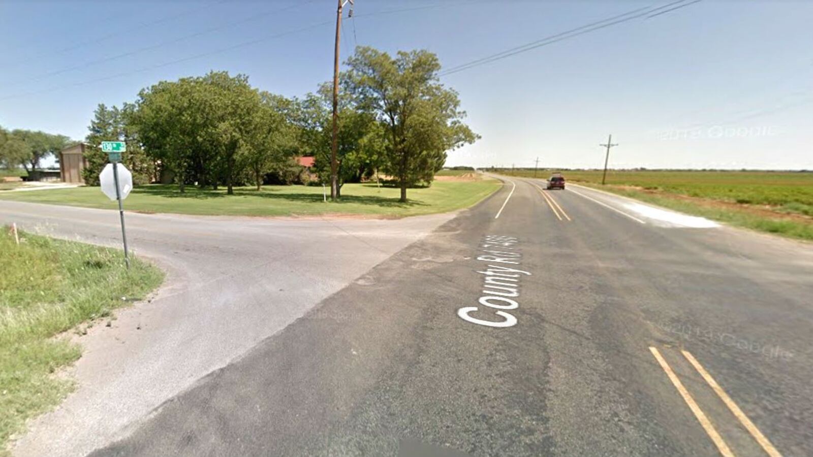 Pictured in a September 2018 Street View image is the Lubbock, Texas, intersection where police and paramedics found 10-month-old Marion Rebecca Jester-Montoya unresponsive Tuesday, Jan. 7, 2020. Trevor Marquis Rowe, 27, of Lubbock, is charged with capital murder in the death of the baby, who police allege was stuffed into a backpack and left in a car trunk for more than five hours while Rowe went about his work day.