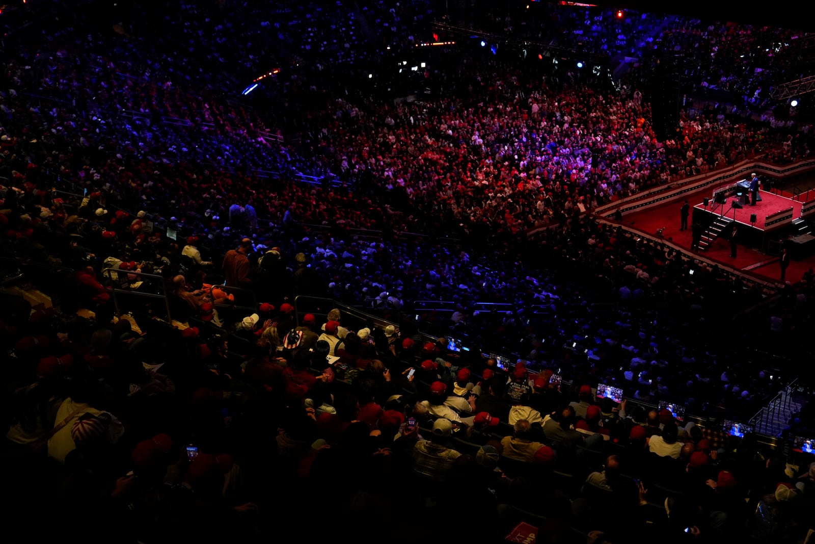 Republican presidential nominee former President Donald Trump speaks during a campaign rally at Madison Square Garden, Sunday, Oct. 27, 2024, in New York. (AP Photo/Julia Demaree Nikhinson)