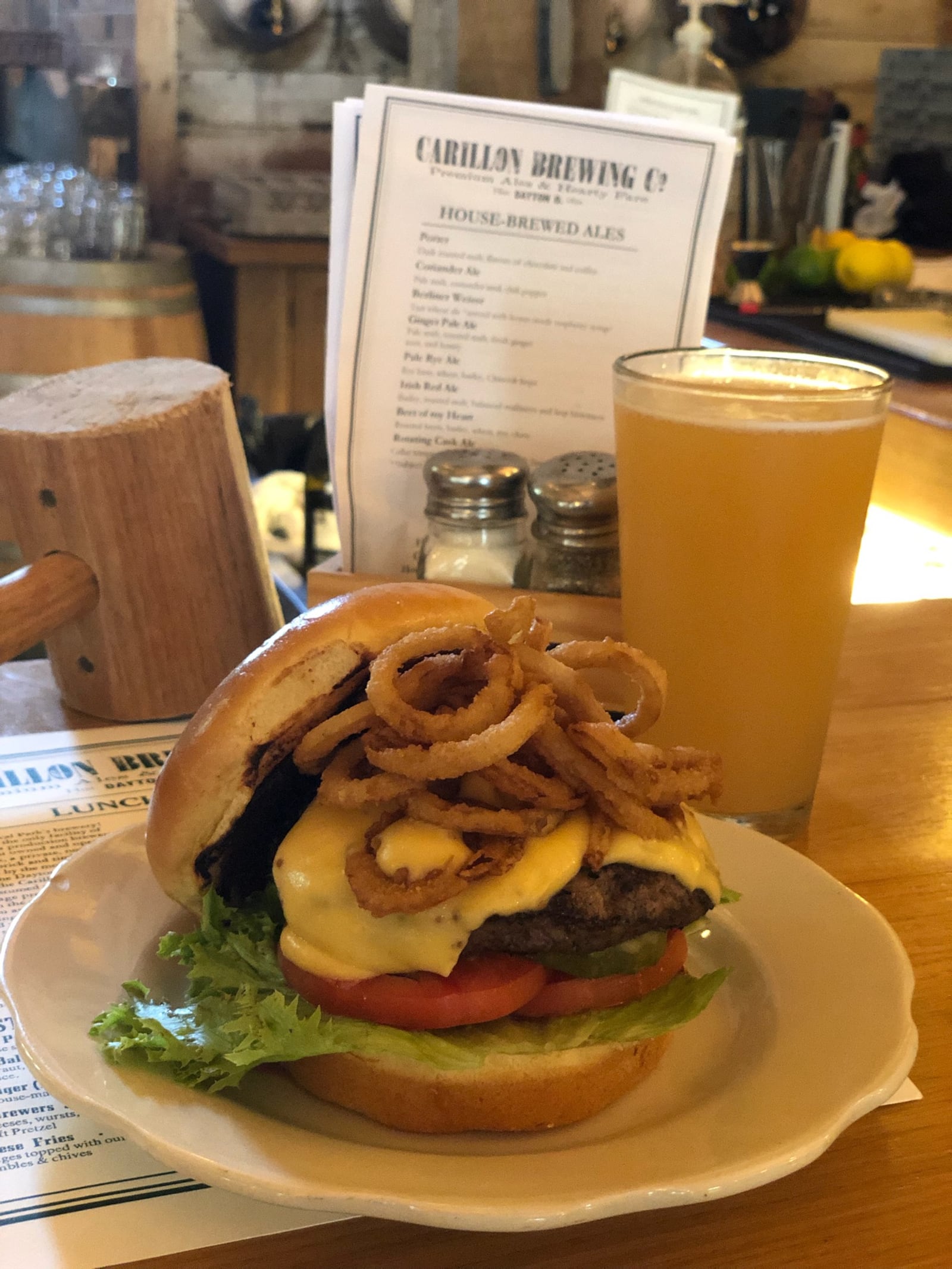 The second annual Dayton Burger Week begins on Aug. 5. Pictured:  a burger from Carillon Brewing Co.