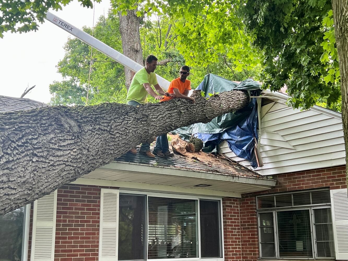 Storm damage caused by tornadoes