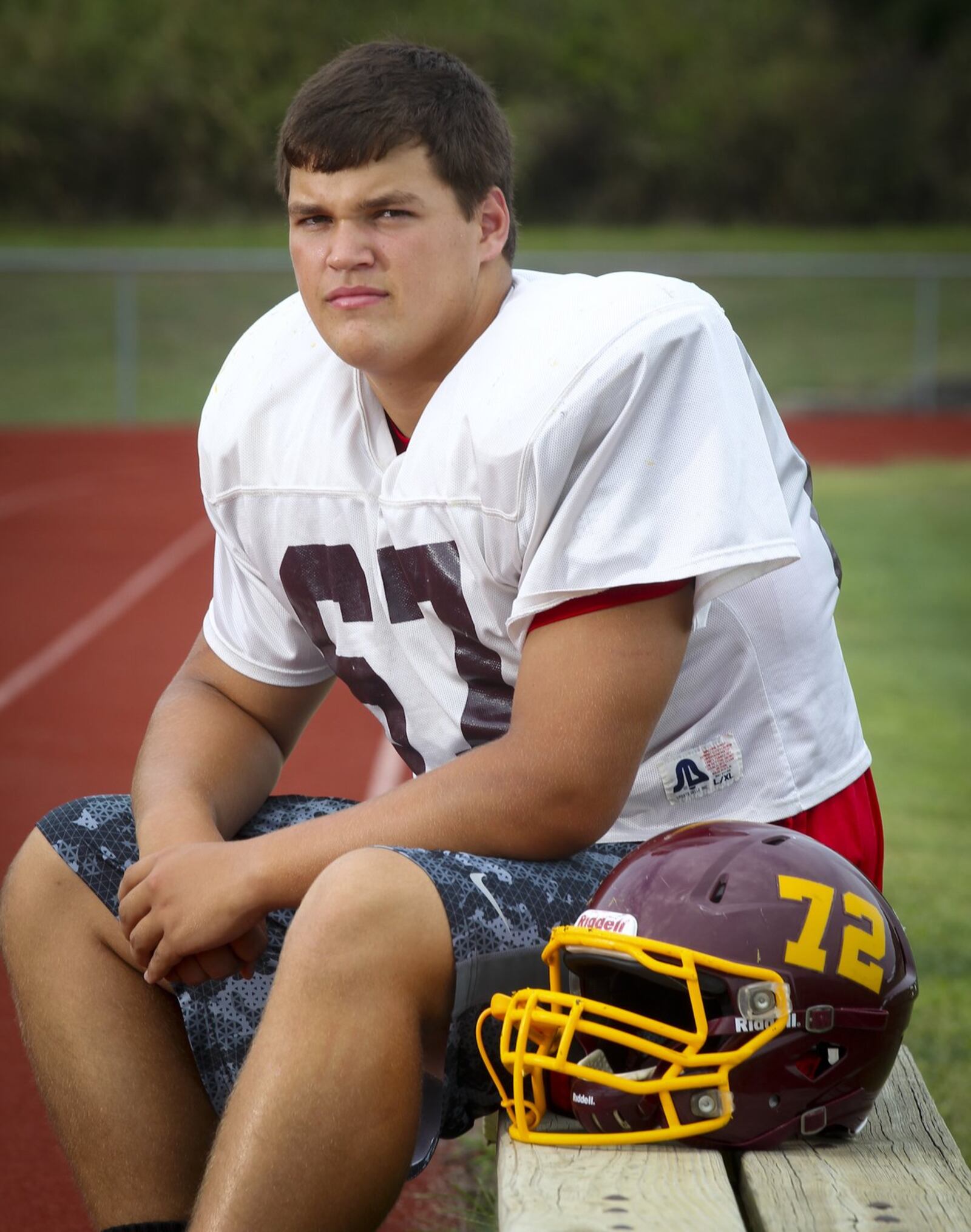 Ross high school lineman Simon Stepaniak has received several Division I scholarship offers heading into his Junior season. GREG LYNCH / STAFF