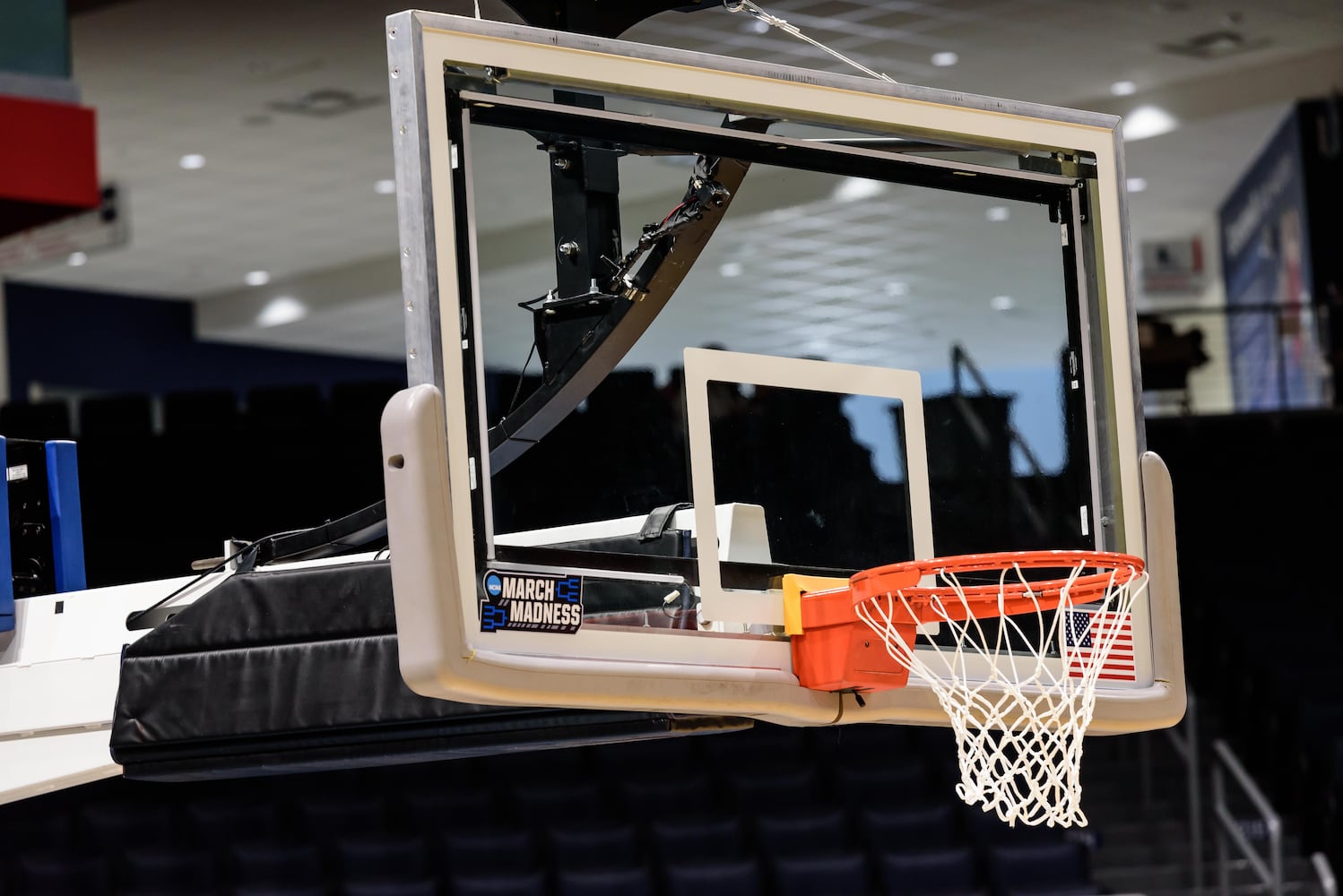 PHOTOS: NCAA First Four basketball court installation at UD Arena