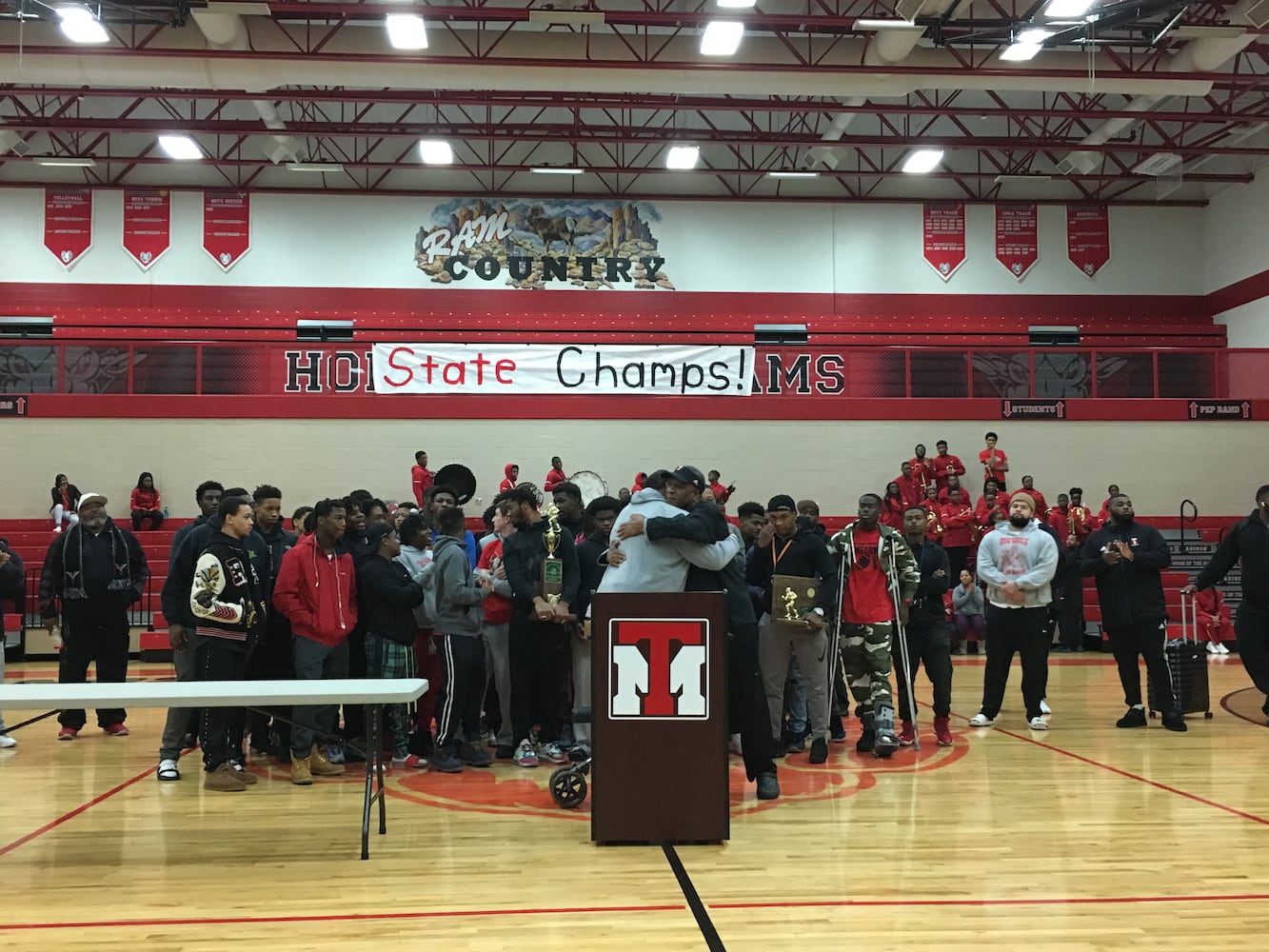 PHOTOS: Trotwood parents and fans welcome home football state champs at victory celebration