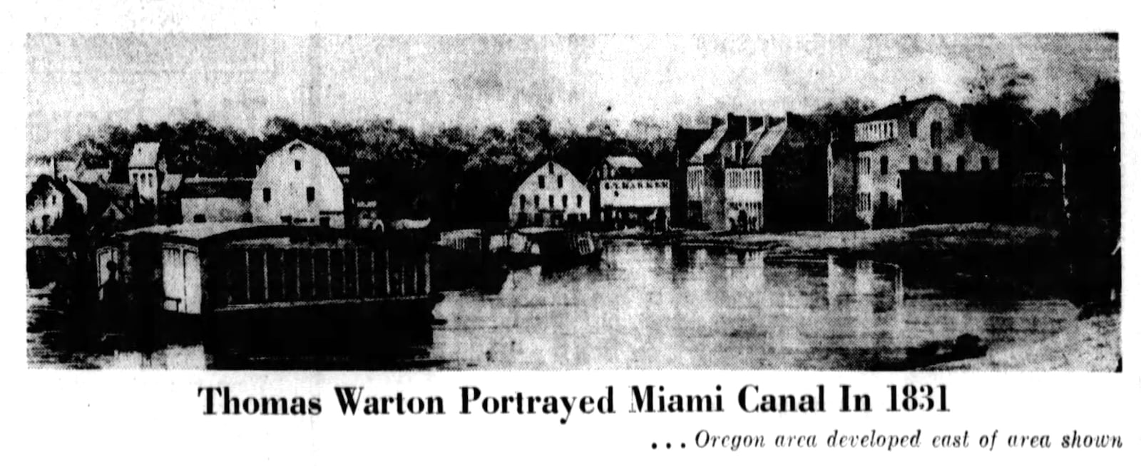 Thomas Warton portrayed Miami Canal in 1831. DAYTON DAILY NEWS ARCHIVES