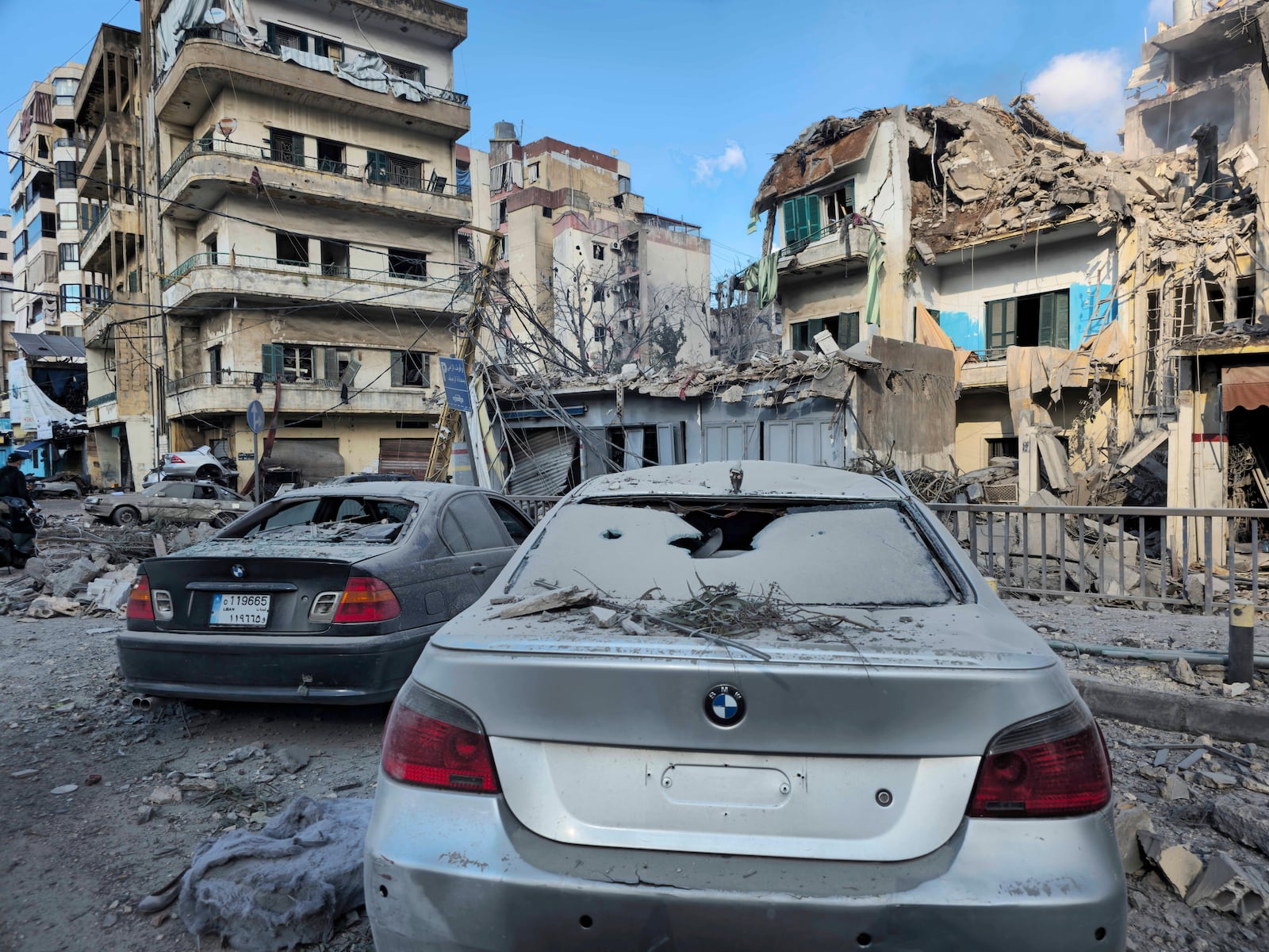 Destroyed residents buildings at the site of an Israeli airstrike in Dahiyeh, Beirut, Lebanon, Wednesday, Nov. 13, 2024. (AP Photo/Hassan Ammar)