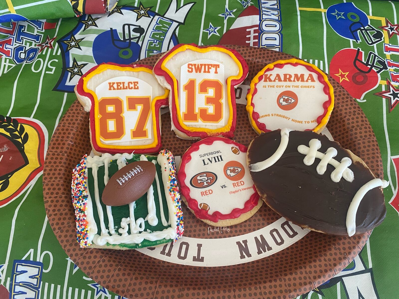 Ashley’s Pastry Shop in Oakwood will have Taylor Swift-themed football cookies for the Super Bowl (CONTRIBUTED PHOTO).