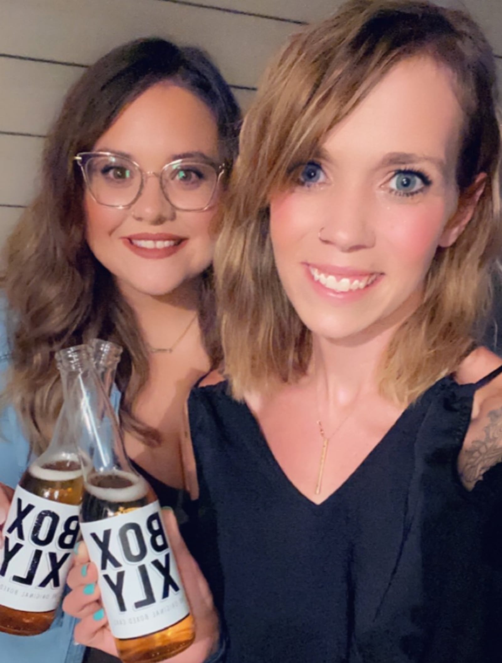 BreAnna Pund and Ashley Westfall are the creators of Boxxly, a company based in Tipp City that creates custom beer and wine labels for special events.