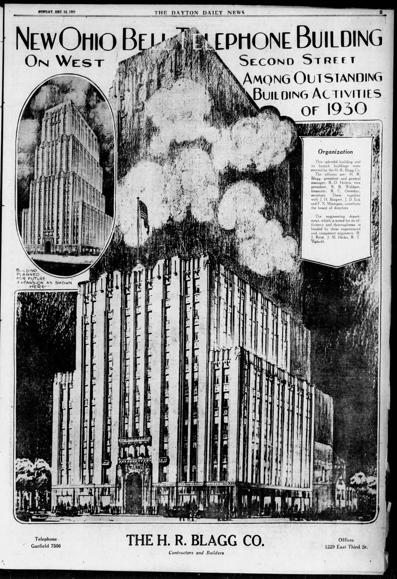 The Ohio Bell Telephone Building in downtown Dayton, built in 1930. DAYTON DAILY NEWS ARCHIVES.