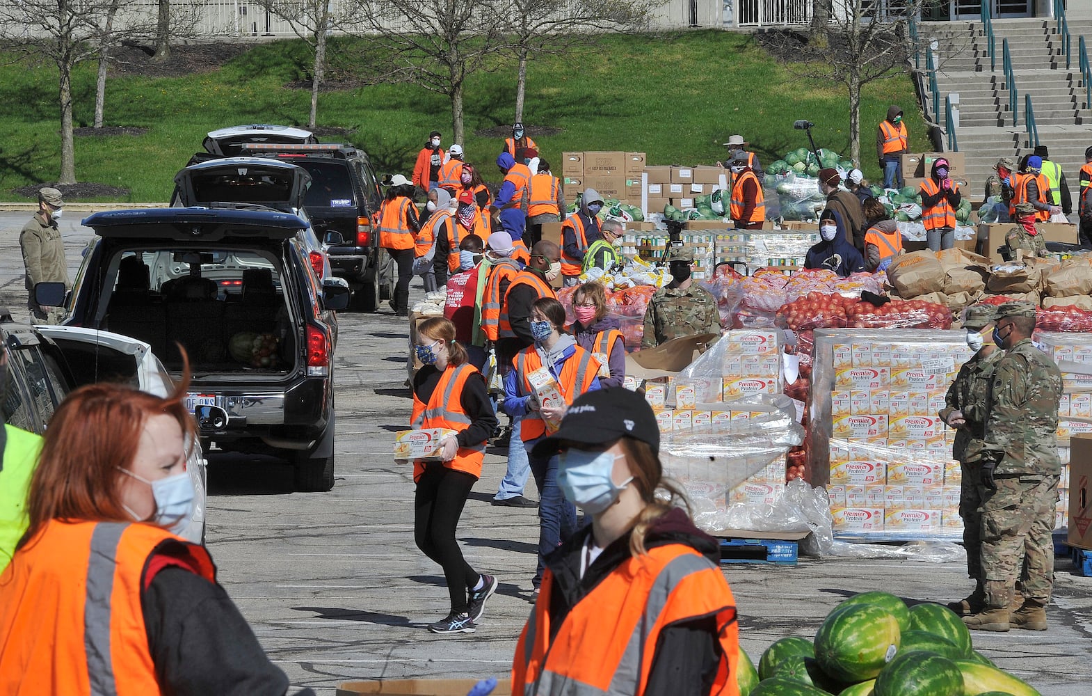 PHOTOS: Thousands line up for food distribution in Greene County