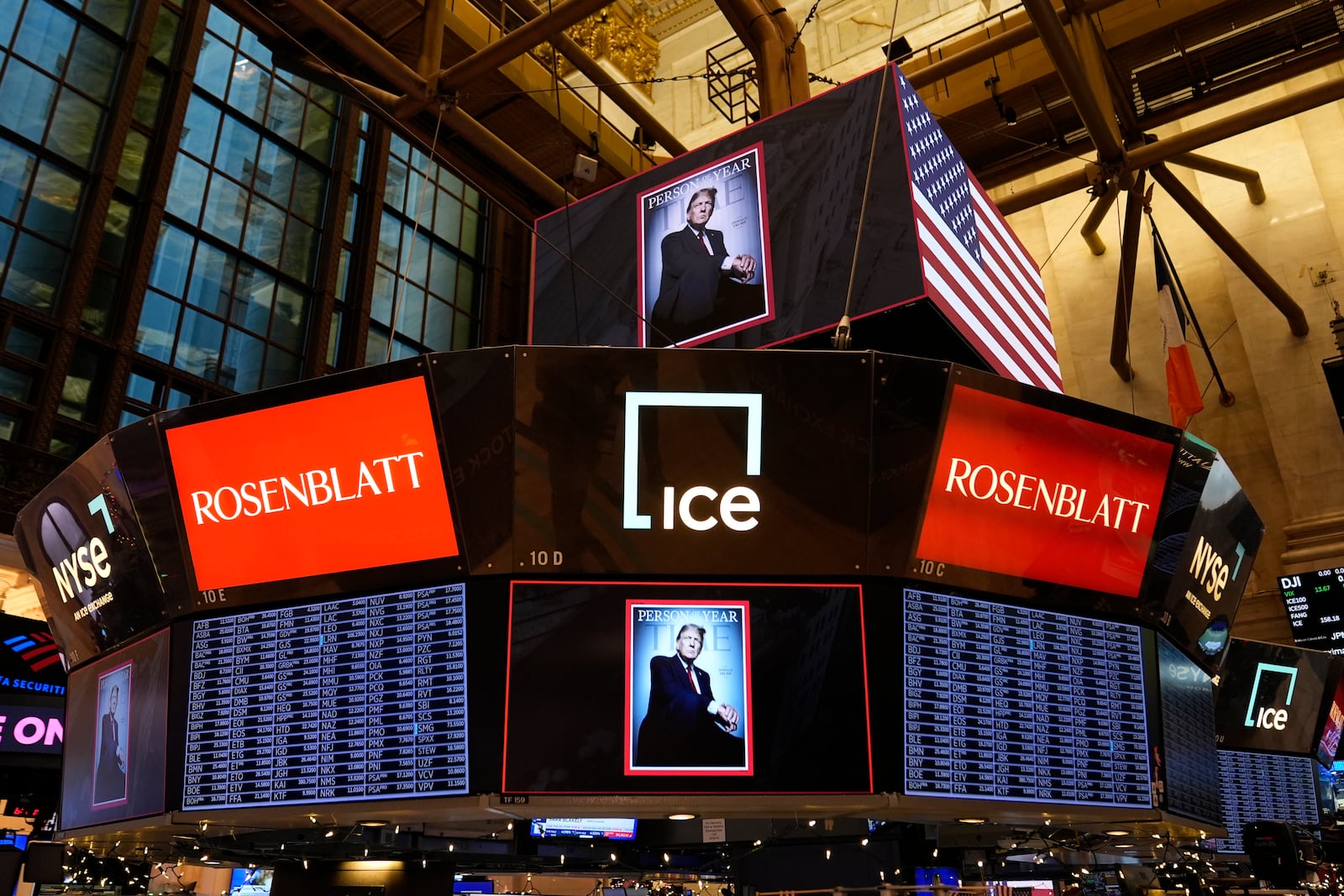 A cover of Time magazine's person of the year, shows President-elect Donald Trump, on the floor of the New York Stock Exchange, Thursday, Dec. 12, 2024, in New York. (AP Photo/Alex Brandon)