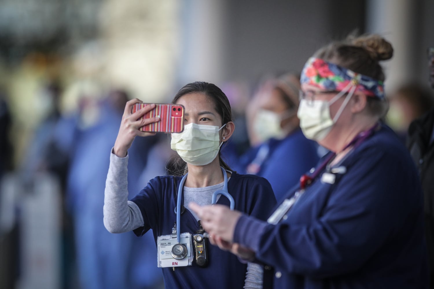 PHOTOS: First responders honor health care workers at Miami Valley