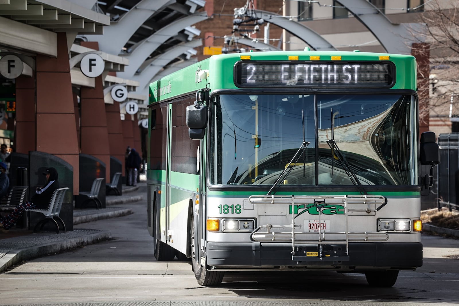 The RTA Hub on Main Street in Dayton is quiet on a sunny afternoon February 23, 2023 but RTA officials are saying students are causing problems on and off RTA property. JIM NOELKER/STAFF