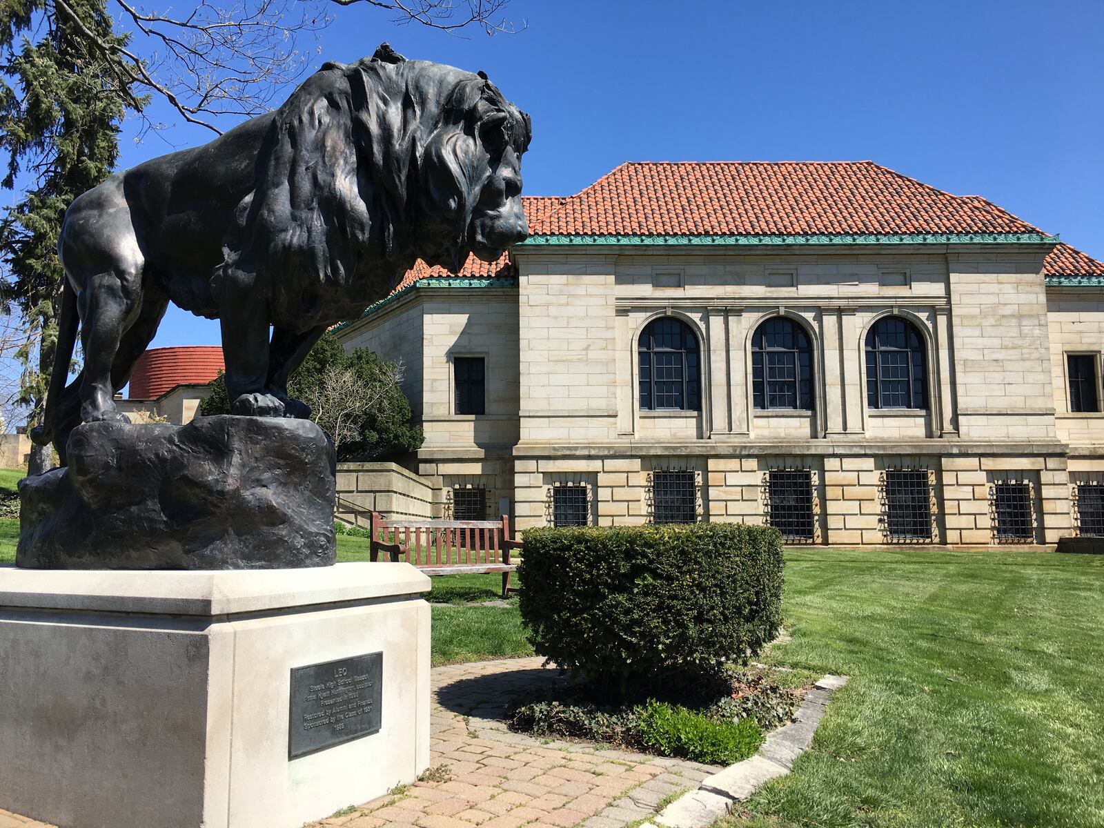 Today Leo the Lion stands watch at the Dayton Art Institute.