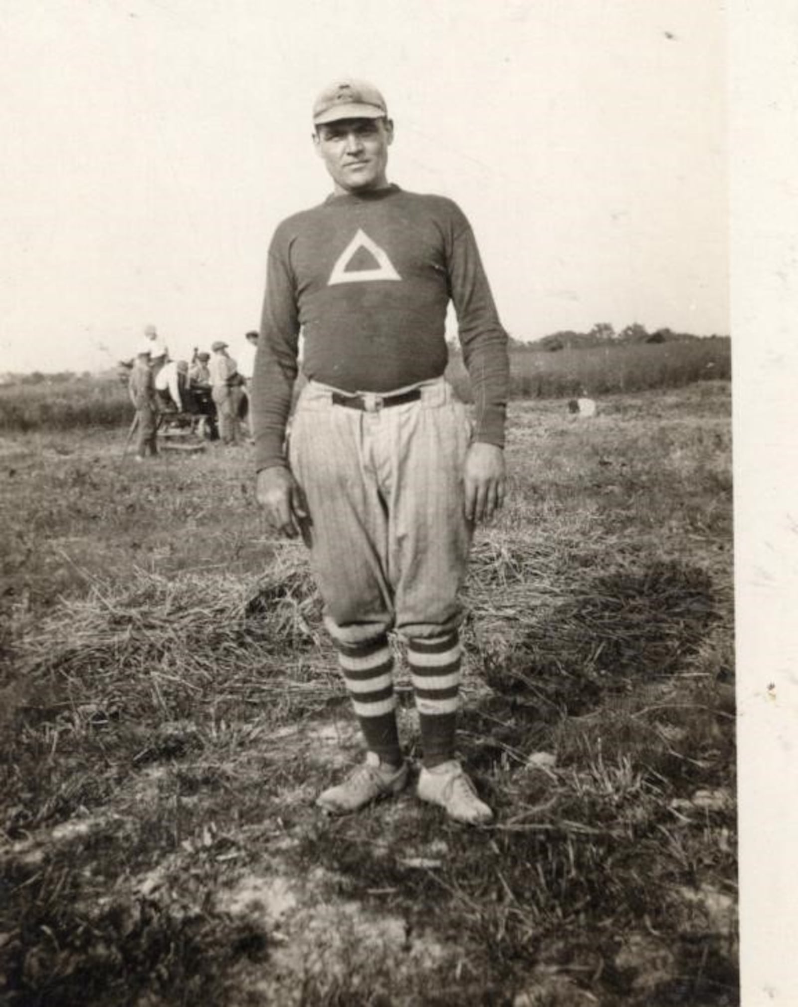 Hobby Kinderdine was a celebrated two-way player for the Dayton Triangles who was named team captain in 1923 and won second team All Pro honors as an undersized center that season. He played in 101 NFL games for the Triangles and also played a few seasons prior to that when they dominated the Ohio League. CONTRIBUTED