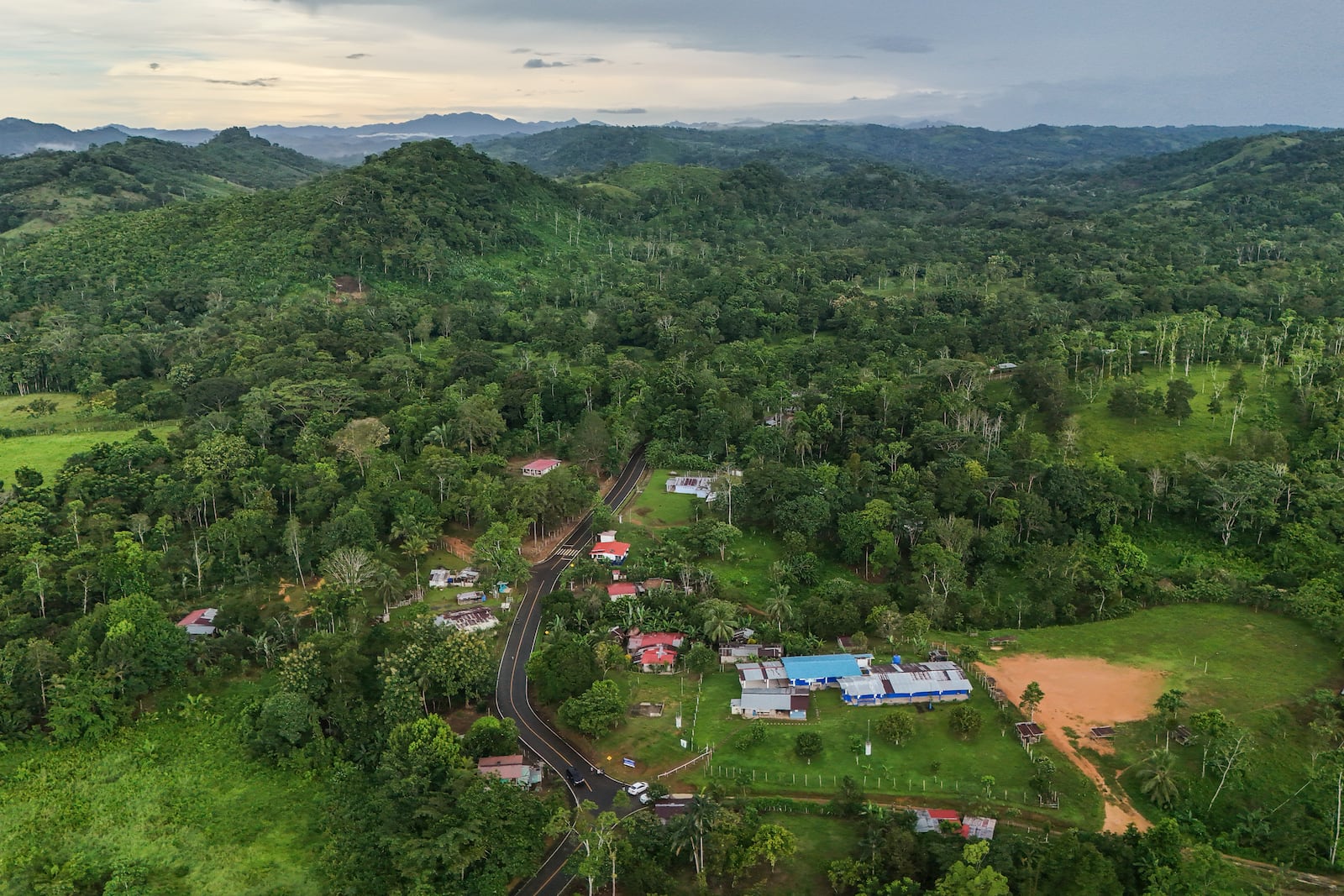 Roads snake through the community of Limon, which could be submerged in a proposed plan to dam the nearby Indio River to secure the Panama Canal’s uninterrupted operation, in Panama, Saturday, Aug. 31, 2024. (AP Photo/Matias Delacroix)