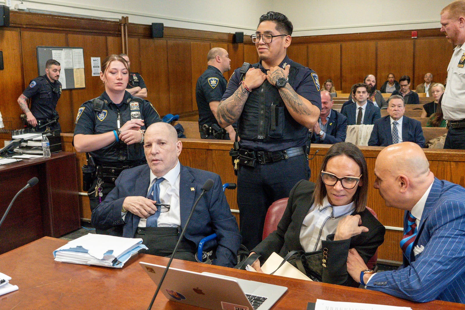 Harvey Weinstein appears for a pre-trial hearing at Manhattan Criminal Court on Wednesday, March 12, 2025, in New York. (Steven Hirsch/New York Post via AP, Pool)