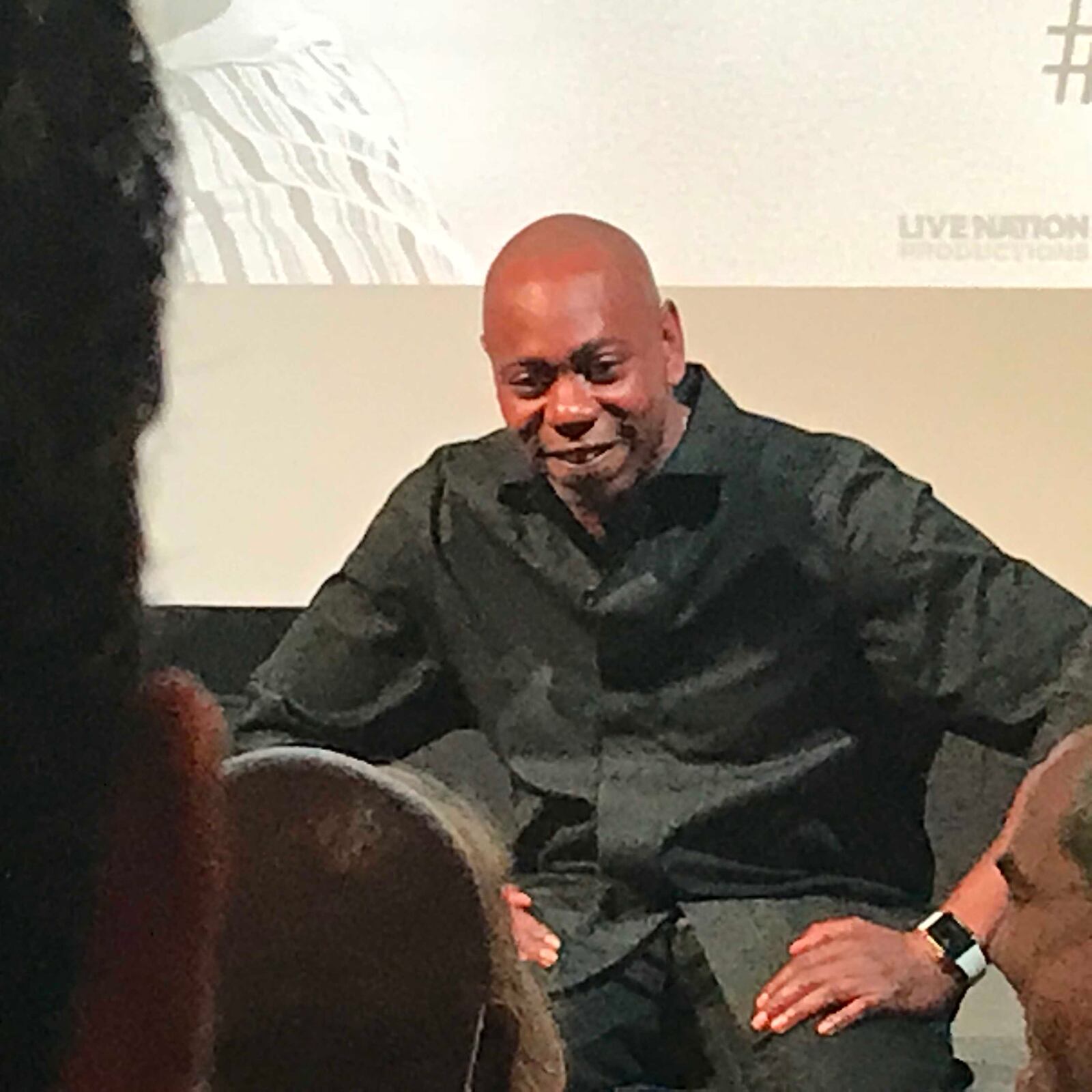 Bradley Cooper and Dave Chappelle spoke at the Little Art Theater in Yellow Springs Friday after a screening of 'A Star is Born.'  AMELIA ROBINSON / STAFF