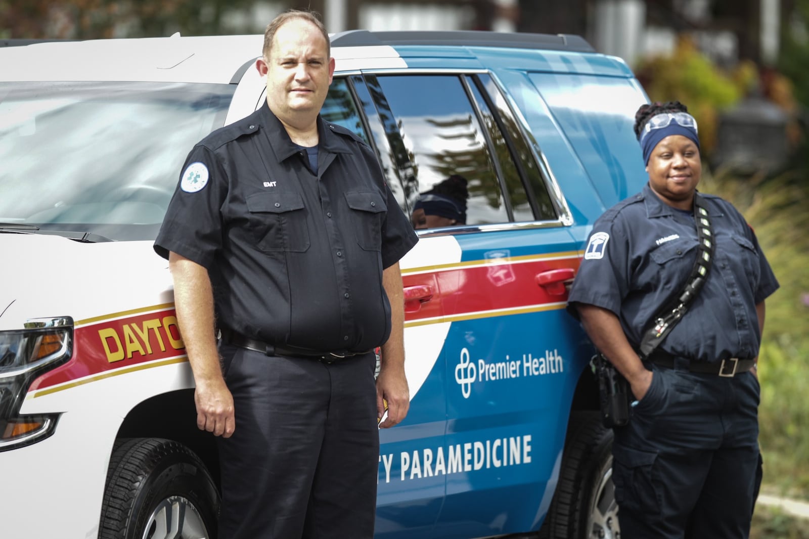 Community Paramedicine staff Nathan Pulliam and Kendra Harris provide personalized health and wellness support to Dayton residence in their homes. Community Paramedicine program started in 2019 and is a partnership between Premier Health and the city of Dayton Fire Department.