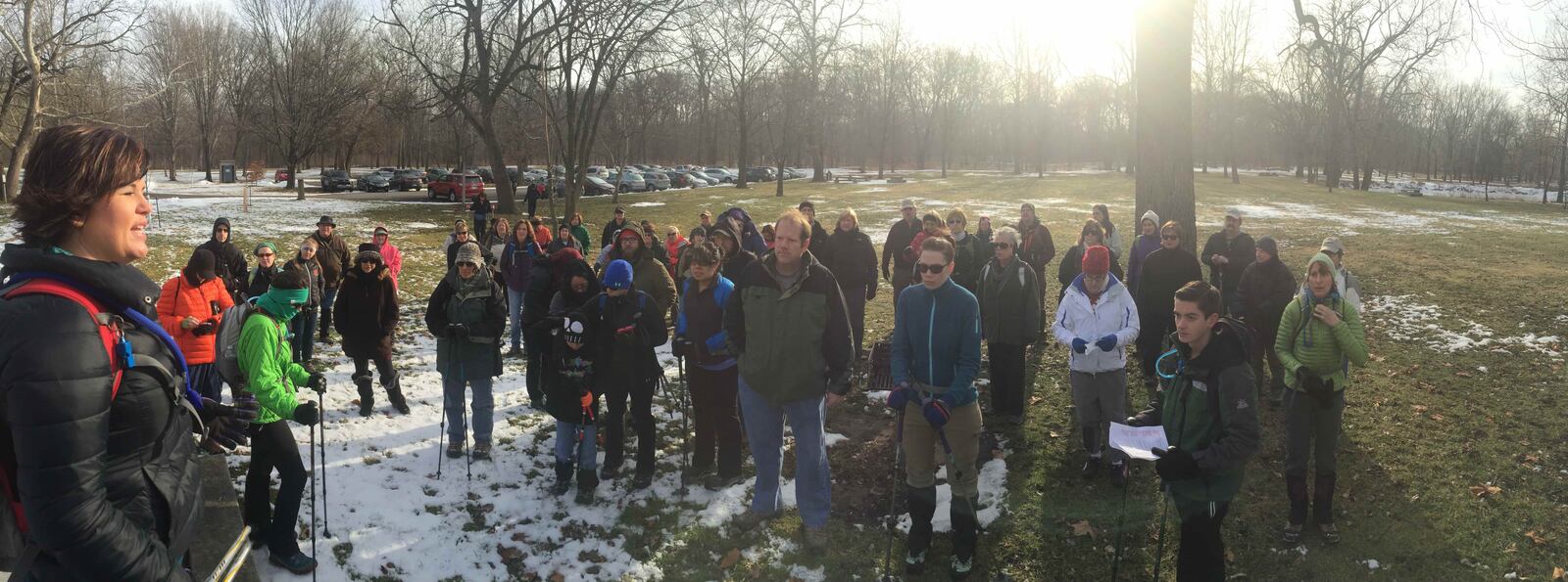 Participating hikers are ready to take to the trail in the Every Trail MetroPark Challenge. CONTRIBUTED