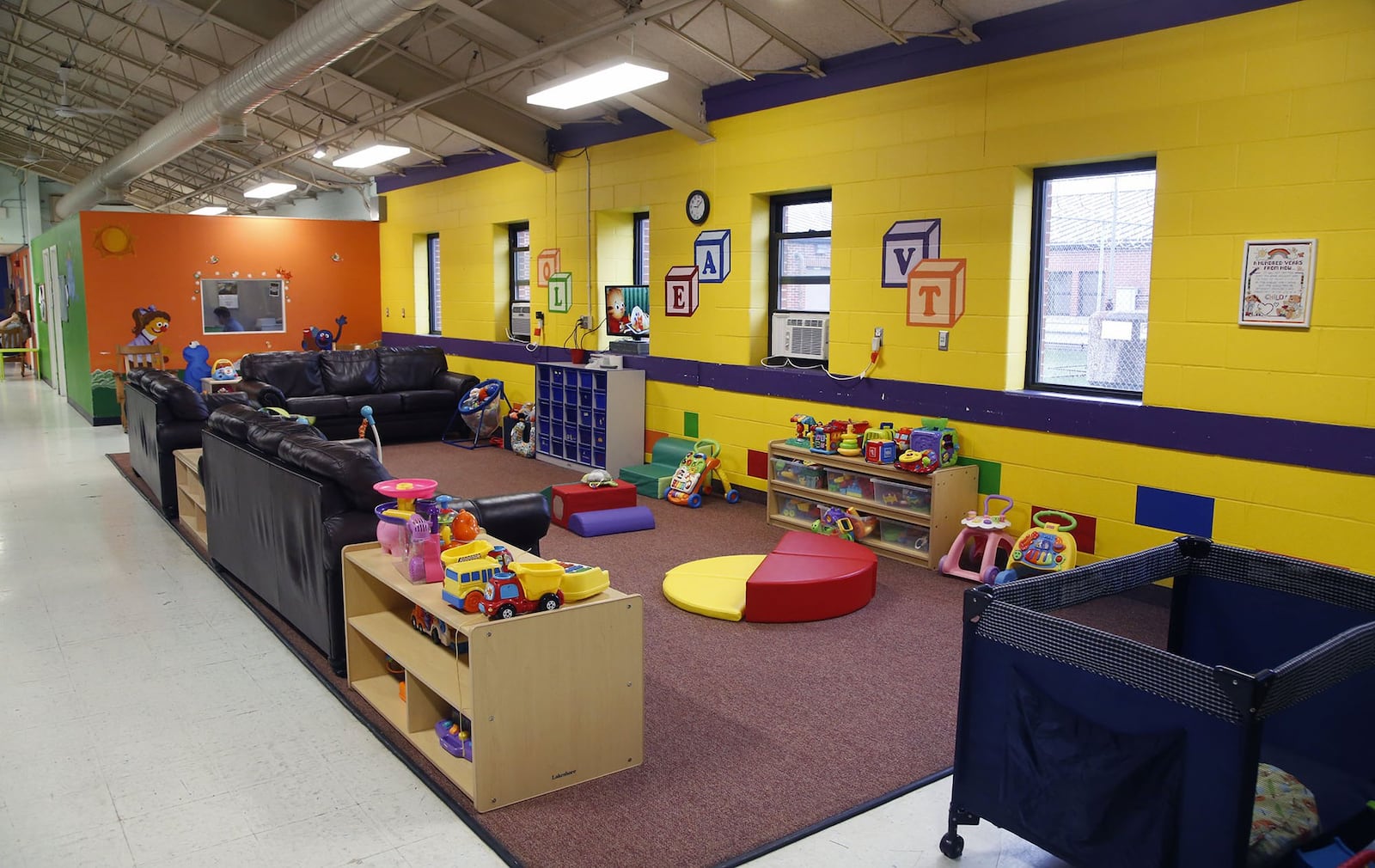 Childrens play area at the Ohio Reformatory for Women which has the state’s only prison nursery program allowing the babies of incarcerated women to stay with their mothers from birth to 36 months. Participant moms must meet strict requirements to be included in the program and the maximum capacity is 24 inmates. TY GREENLEES / STAFF