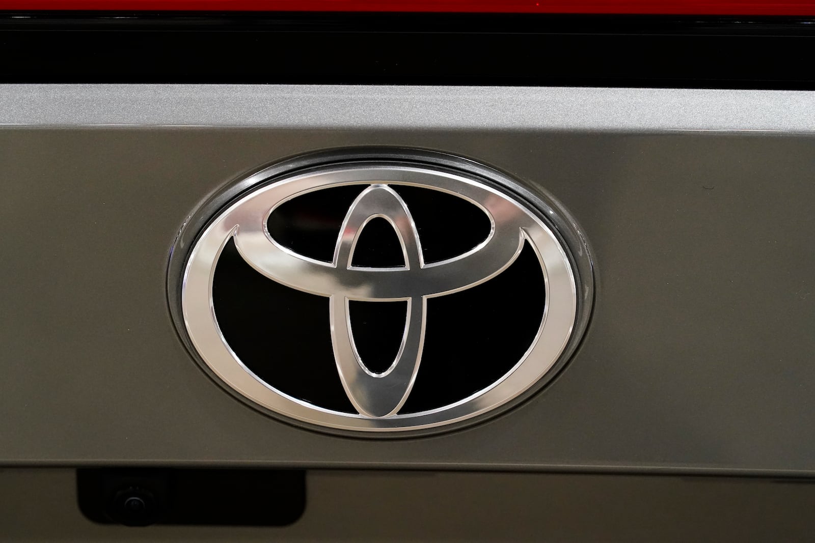 FILE -Shown is a Toyota logo at the Philadelphia Auto Show, Jan. 27, 2023, in Philadelphia. (AP Photo/Matt Rourke), File)