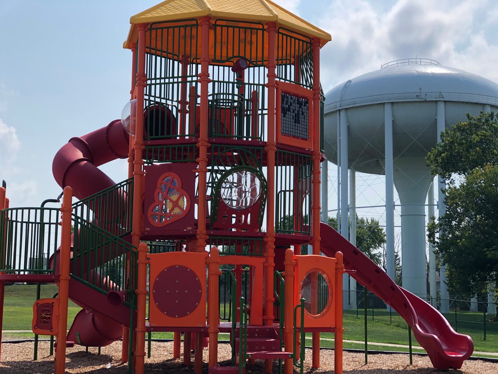 Fairview Park in northwest Dayton received new playground equipment in spring. CORNELIUS FROLIK / STAFF