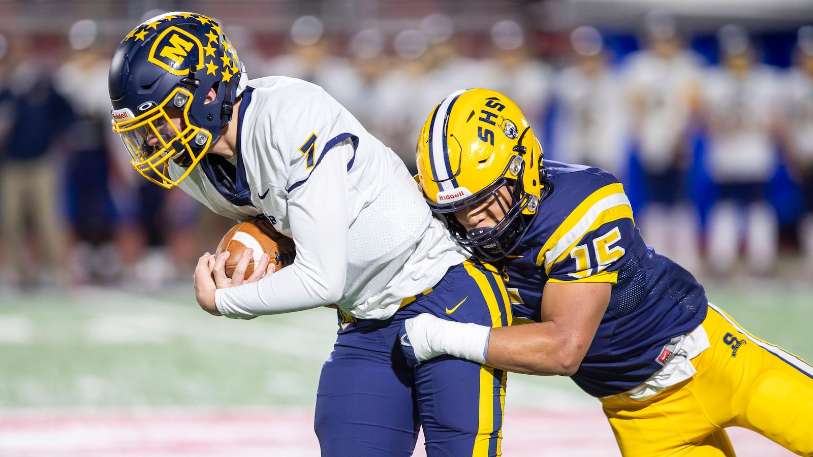 Springfield defeated Moeller 26-19 in overtime at Piqua on Nov. 24, 2023, to reach the Division I state championship game for the third straight season. Michael Cooper/CONTRIBUTED