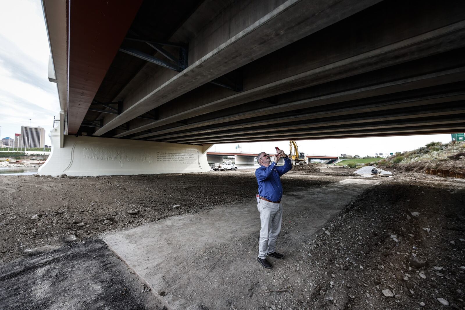 L.J.B Consulting employee, Larry Sack designed the lighting for the new Third Street Bridge. JIM NOELKER/STAFF