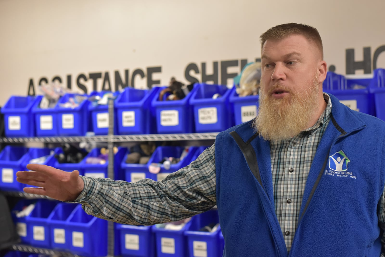 John Hunter, director of shelter ministries for St. Vincent de Paul Society, Dayton, at the Shelter for Women and Families in Dayton. CORNELIUS FROLIK / STAFF