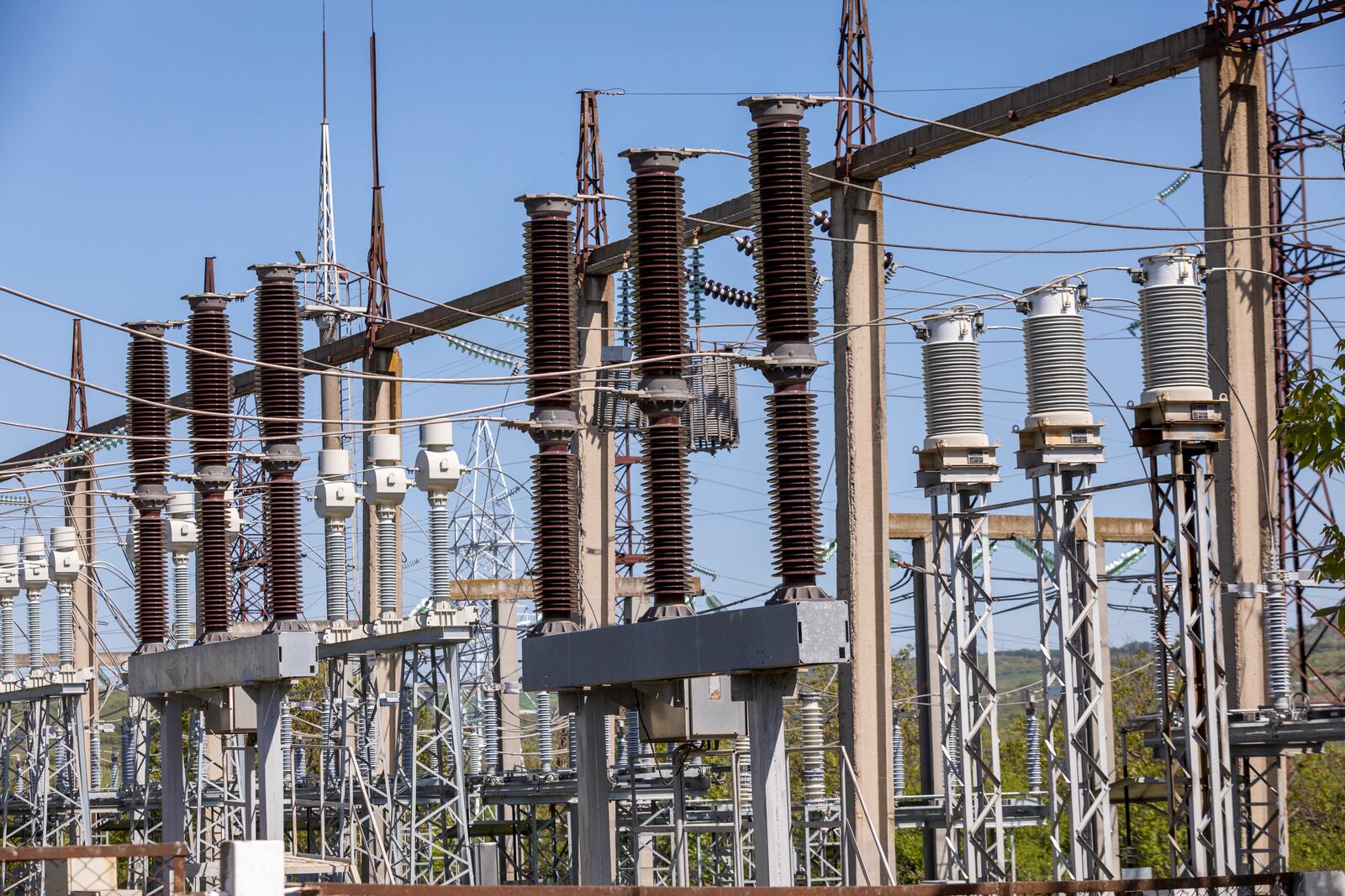 The Moldelectrica Chisinau Substation power station in Braila, Moldova, a USAID supported project, on Tuesday, April 30, 2024. (AP Photo/Aurel Obreja)