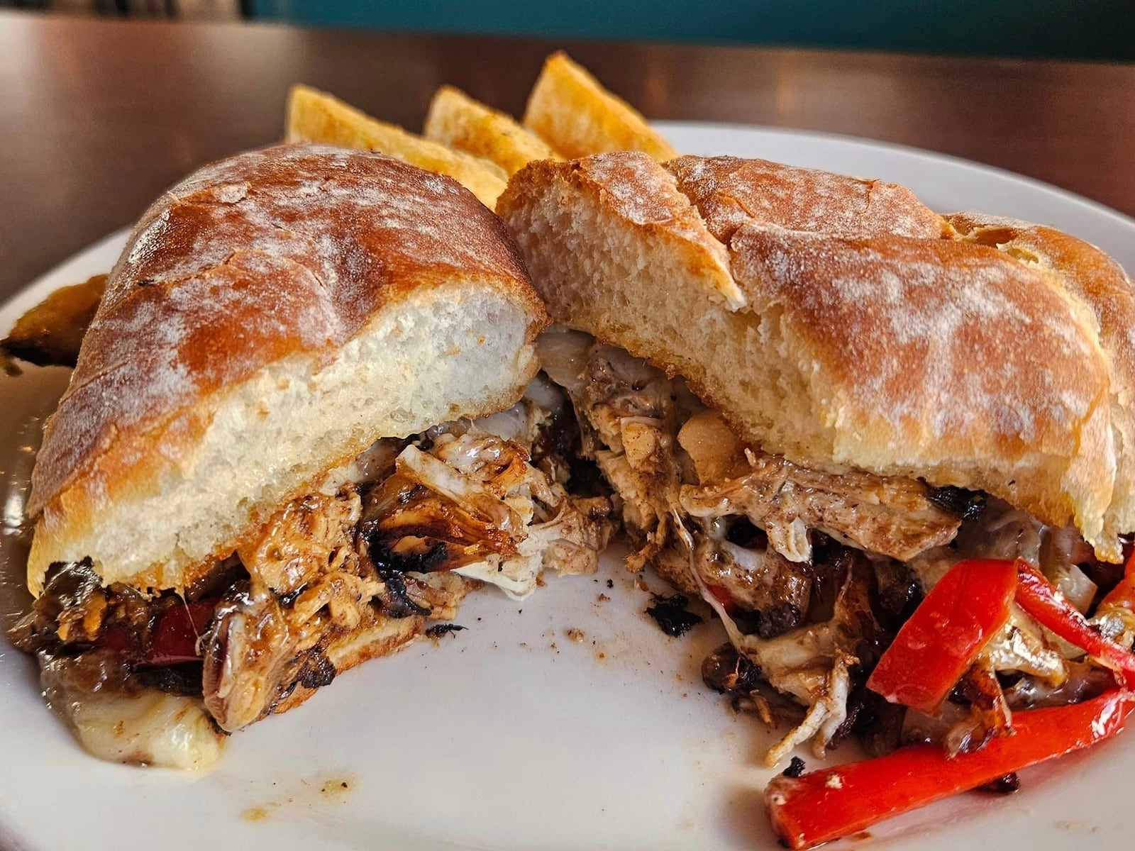 Calypso Grill and Smokehouse is located at 1535 Xenia Ave. in Yellow Springs. Pictures is the Jerk Chicken Cheesesteak (FACEBOOK PHOTO).