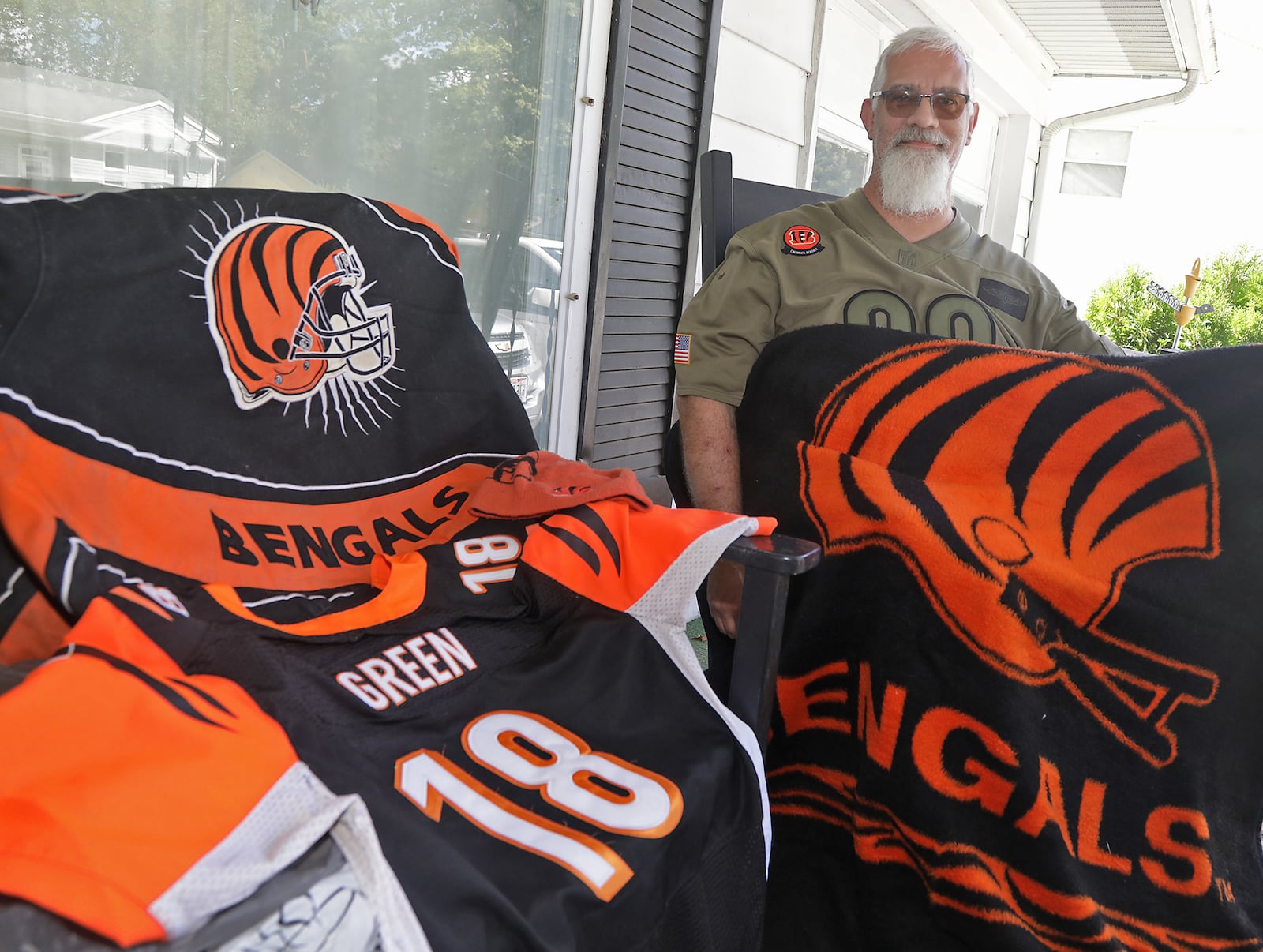 Jeremy Stewart, of Springfield, who has been a Bengals fan for two decades, said he is confident the team will return to the postseason and win the Super Bowl. BILL LACKEY/STAFF