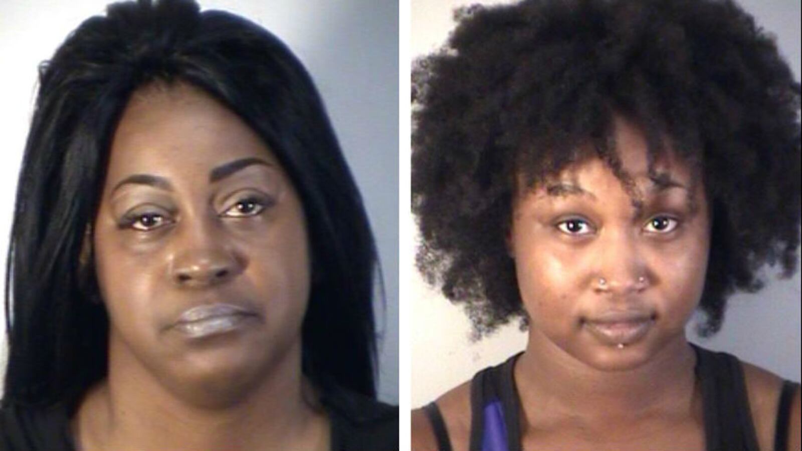 Michelle Vickers, left, and Marquista Stafford are charged with neglect of a disabled adult for not intervening in the Aug. 13, 2019, beating of a woman at a Mount Dora, Florida, group home. Surveillance cameras captured footage of the beating.