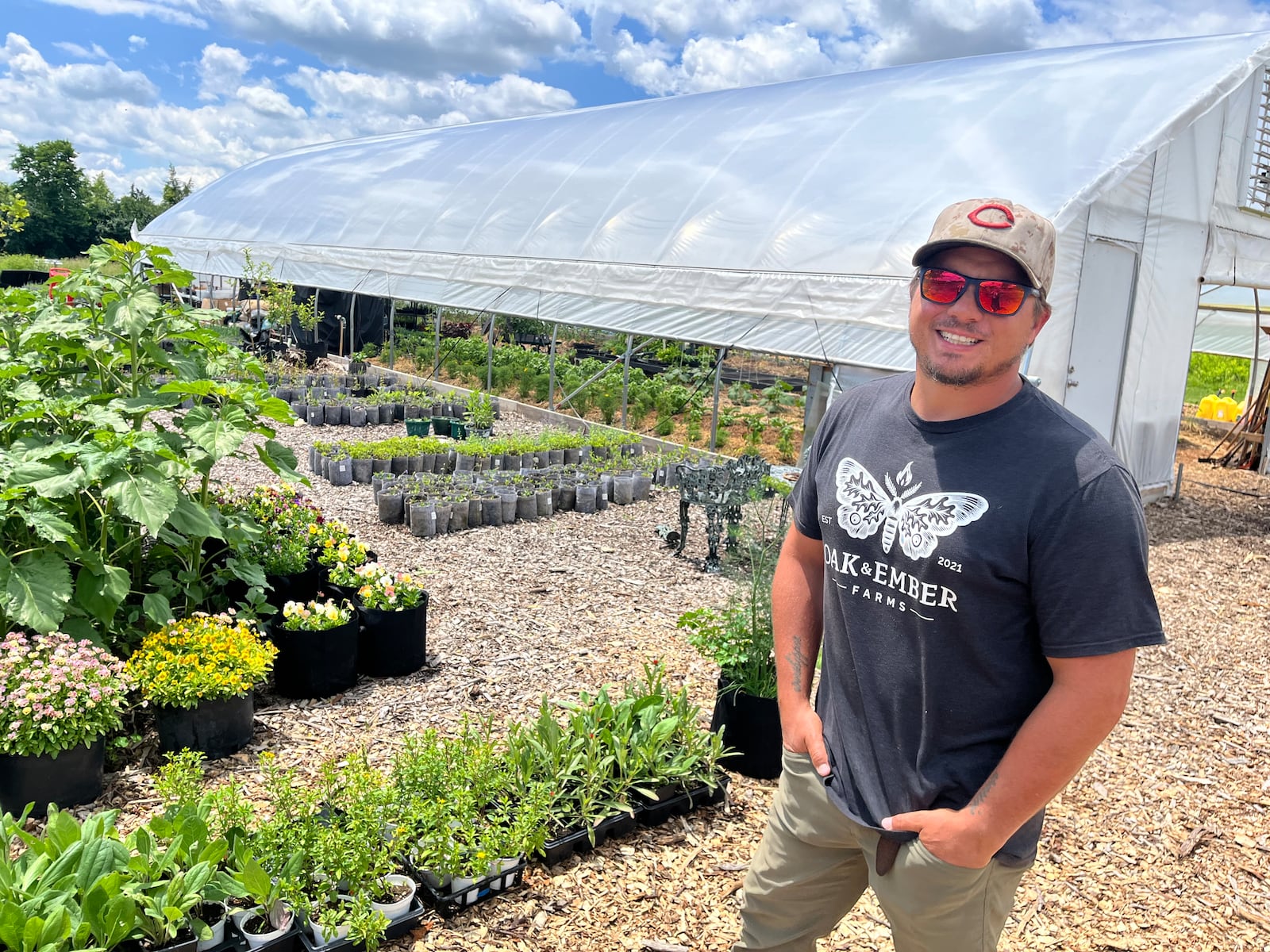 Oak & Ember Farms is a 36-acre regenerative farm with 10-acres of forest and a 5-acre lake at 2645 Olt Road, just outside of Dayton in Jefferson Twp. Pictured is Managing Partner Chris Harrison. NATALIE JONES/STAFF