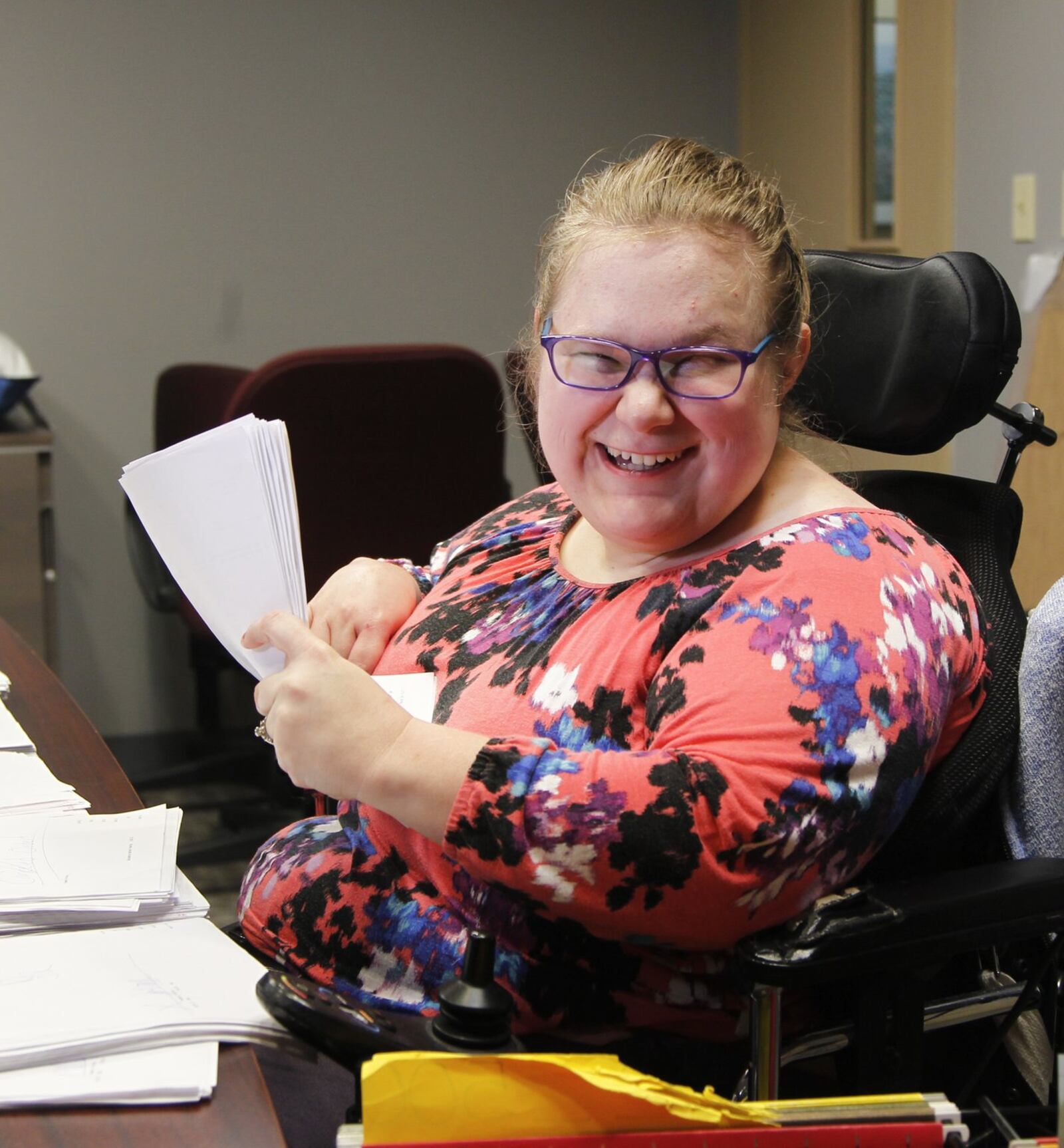 In this photo from 2017, Theresa Sauter, a Centerville resident, said she receives services funded by the Montgomery County Human Services Levy. CHRIS STEWART / STAFF