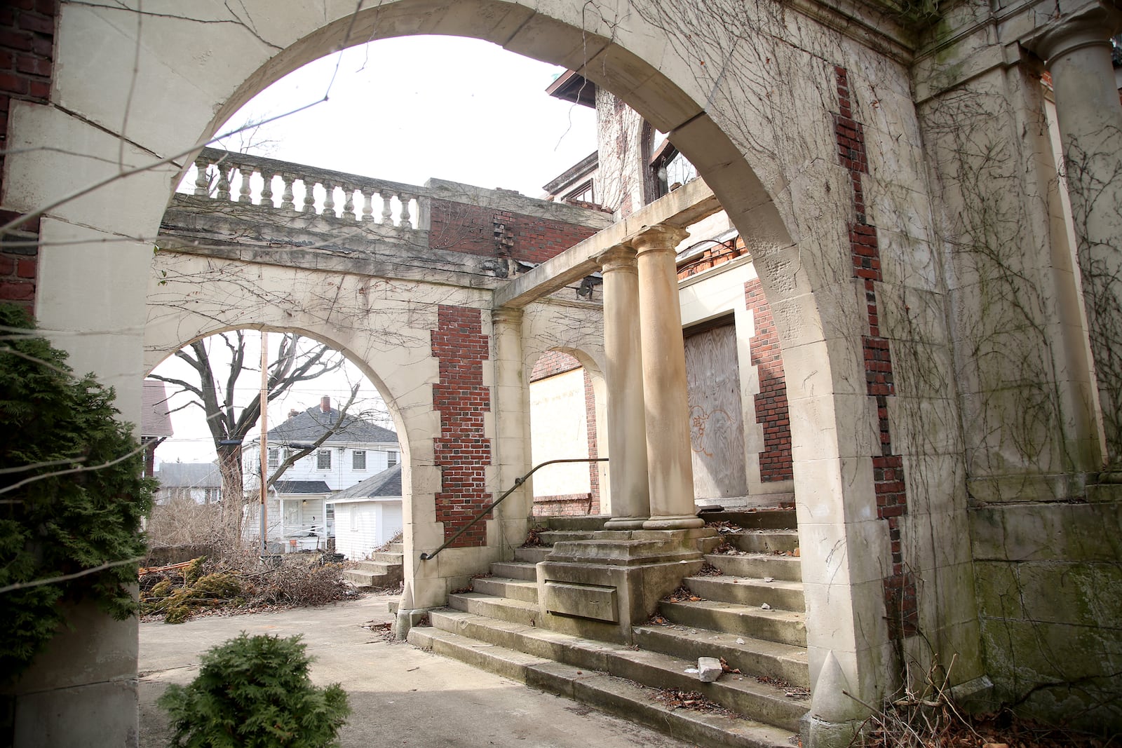 The Traxler Mansion, located at 42 Yale Ave. in the Dayton View Historic District, was built around 1910 for Louis Traxler, a Dayton department store owner. The elegant 10,000 square-foot home was built in the French Chateauesque style, the same concept as the storied Biltmore House on the Biltmore Estate in Ashville, NC. The mansion has been vacant for a decade and Preservation Dayton Inc. would like to save it, and other properties like it, before they are lost forever. LISA POWELL / STAFF