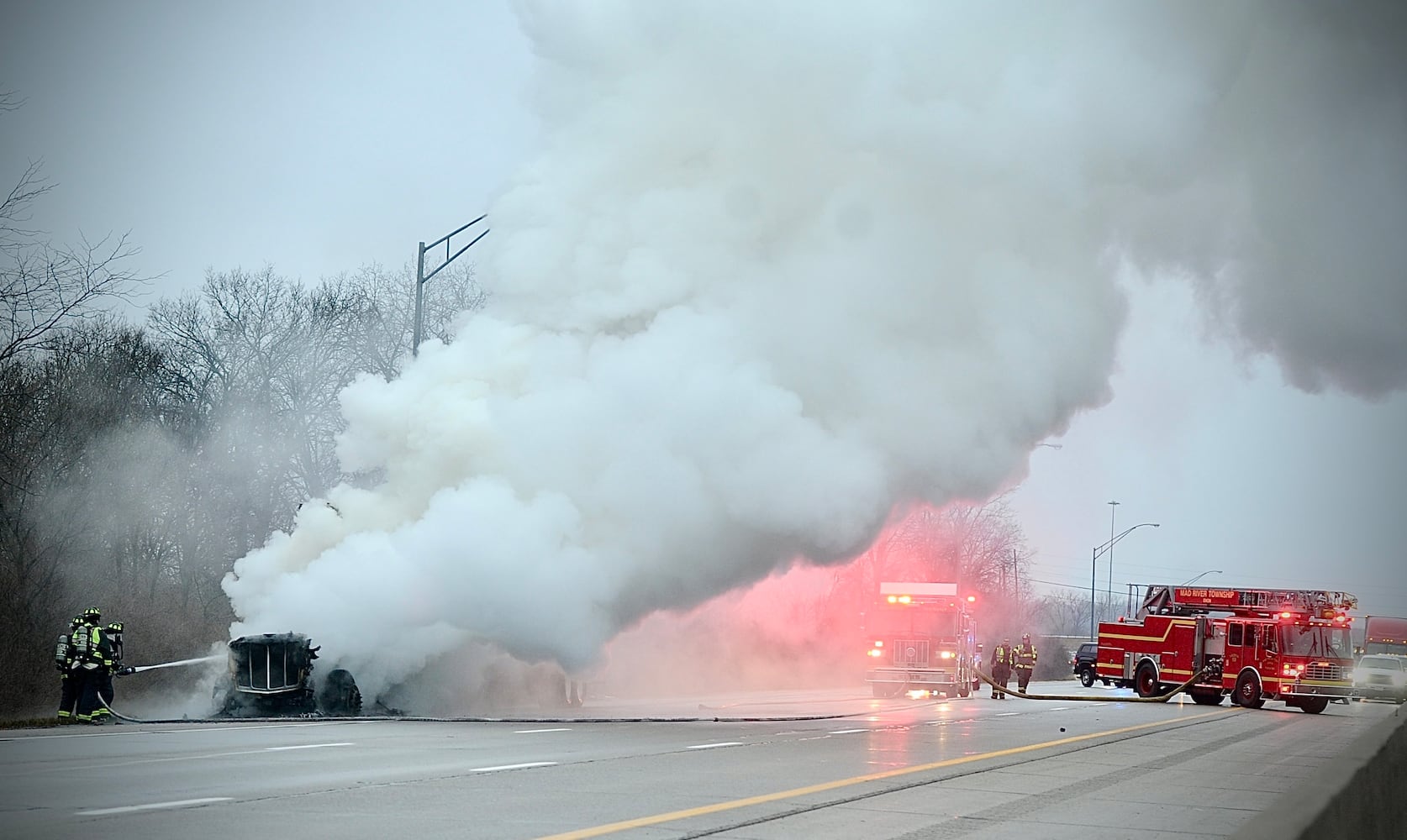 Clark semi fire