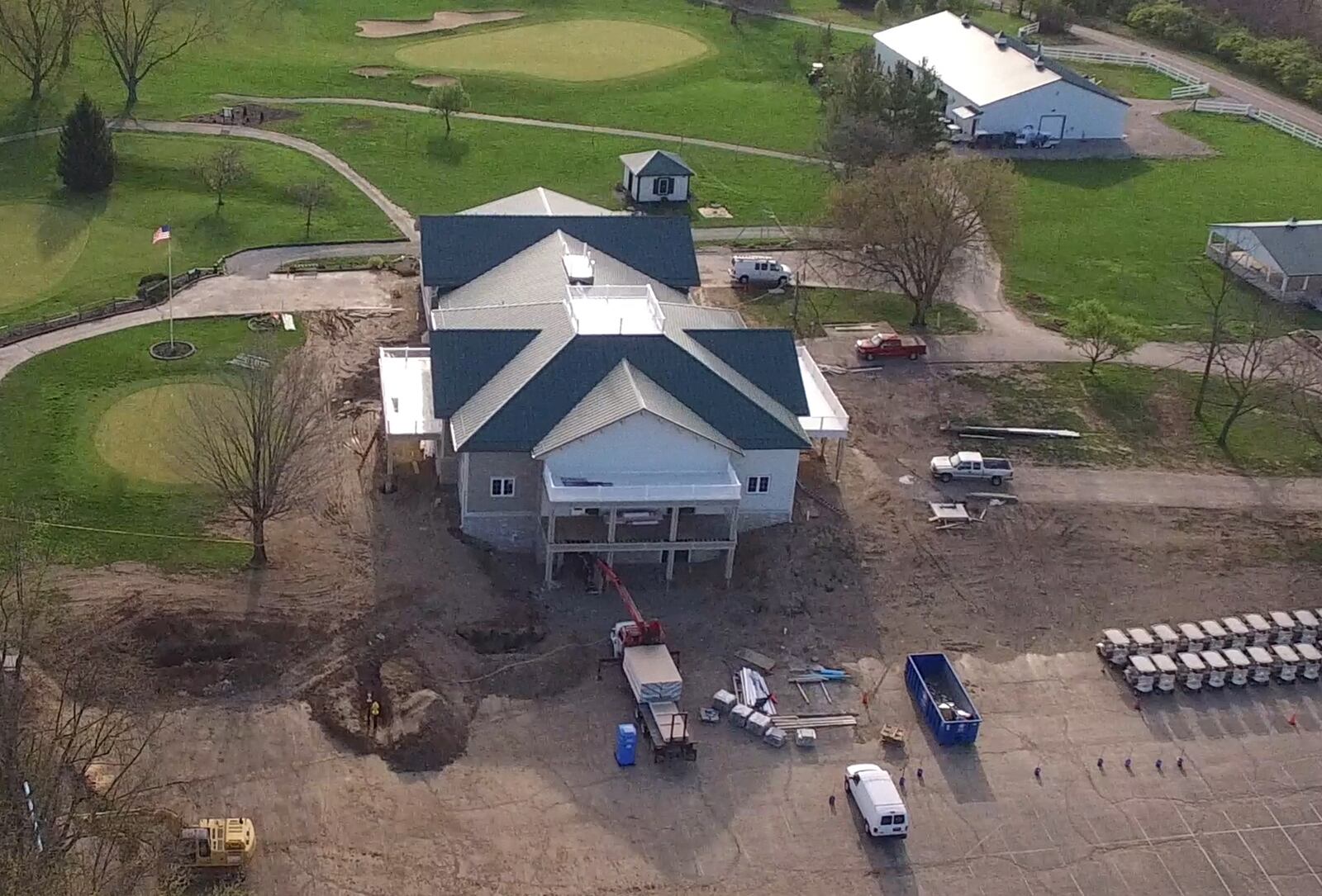 A new member clubhouse is almost complete at Sugar Valley Golf Club in Bellbrook.  TY GREENLEES / STAFF