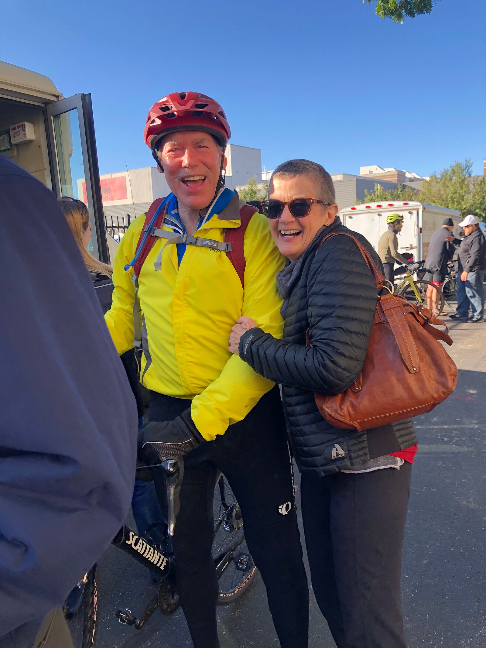 Peter Price with his wife Laura, who is a two time cancer survivor. The couple is passionate about raising money to fight blood cancers and Price has participated in three Miles for Myeloma fund-raising events, riding as much as 100 miles a day. CONTRIBUTED