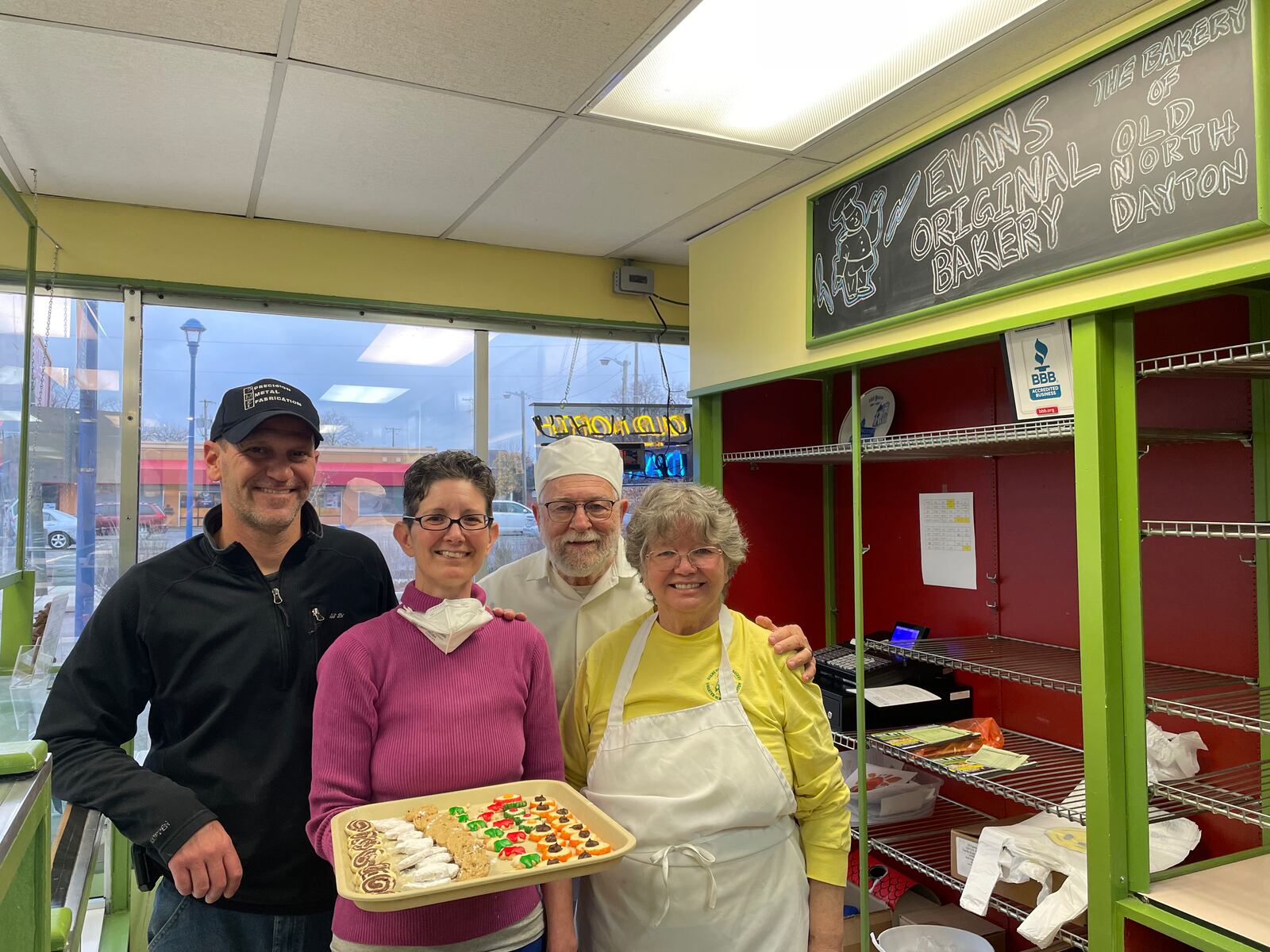 Evans Bakery, located at 700 Troy St. in the Old North Dayton neighborhood, is closing its doors in December. Pictured (left to right) Matt Tepper, Jennifer Evans, Bill Evans and Rosemary Evans.