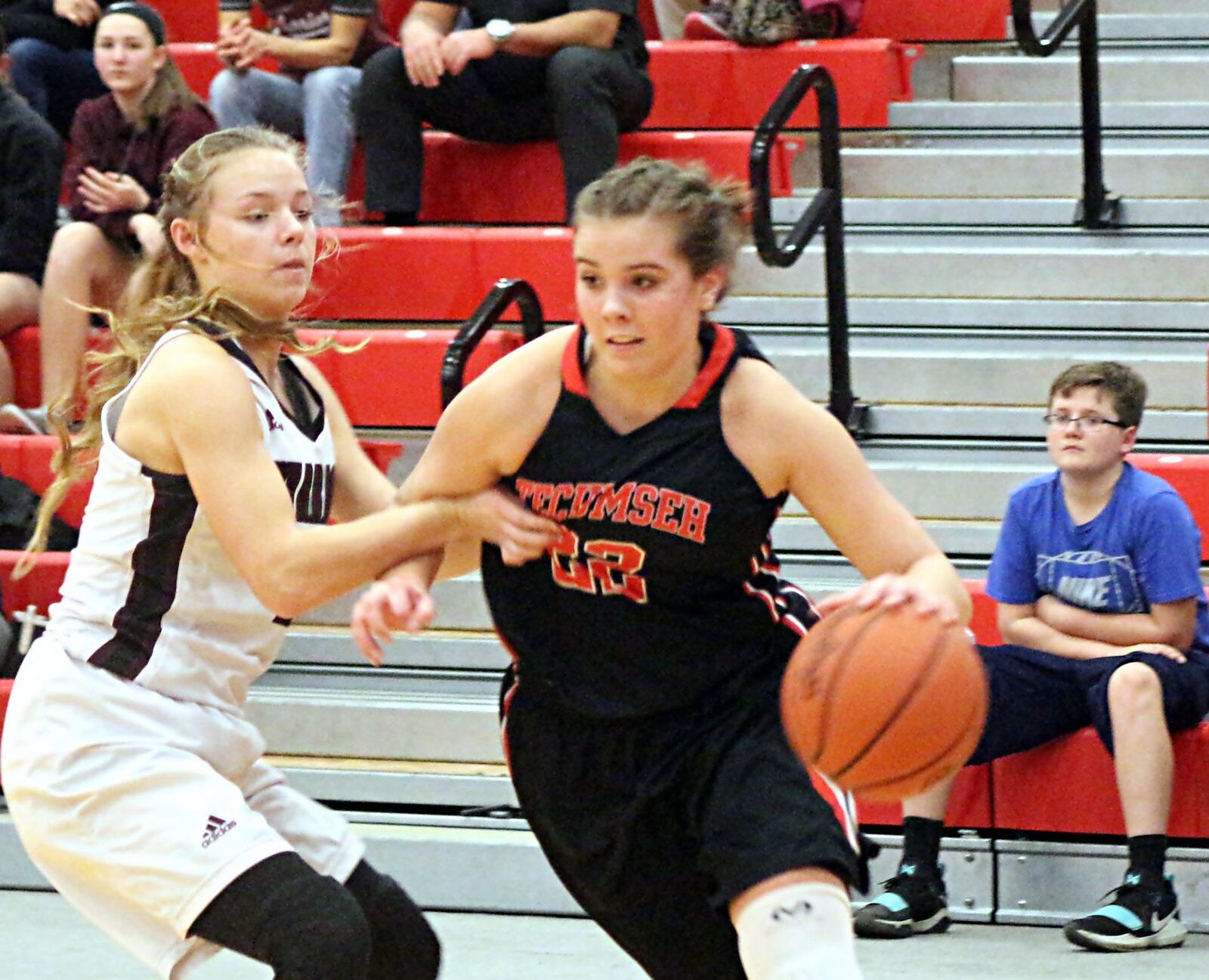 Tecumseh junior Corinne Thomas (22) scored 29 points as No. 7 Tecumseh beat No. 3 Lebanon 64-58 in the D-I sectional last season at Troy. GREG BILLING / CONTRIBUTED