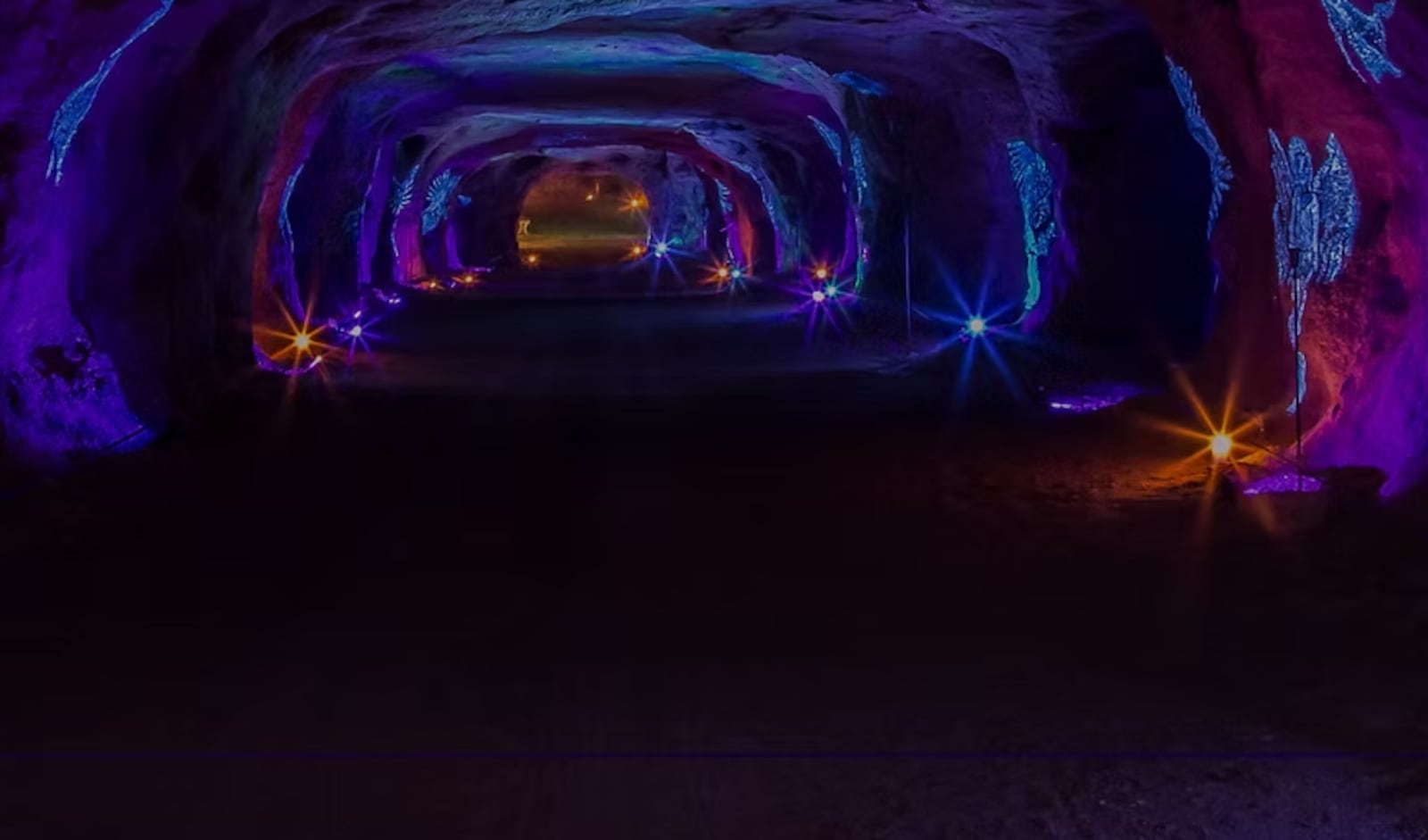 The Christmas Cave in Scioto County, Ohio sees guests exploring multiple tunnels and caverns filled with festive decorations. WHITE GRAVEL MINES/WEBSITE/CONTRIBUTED