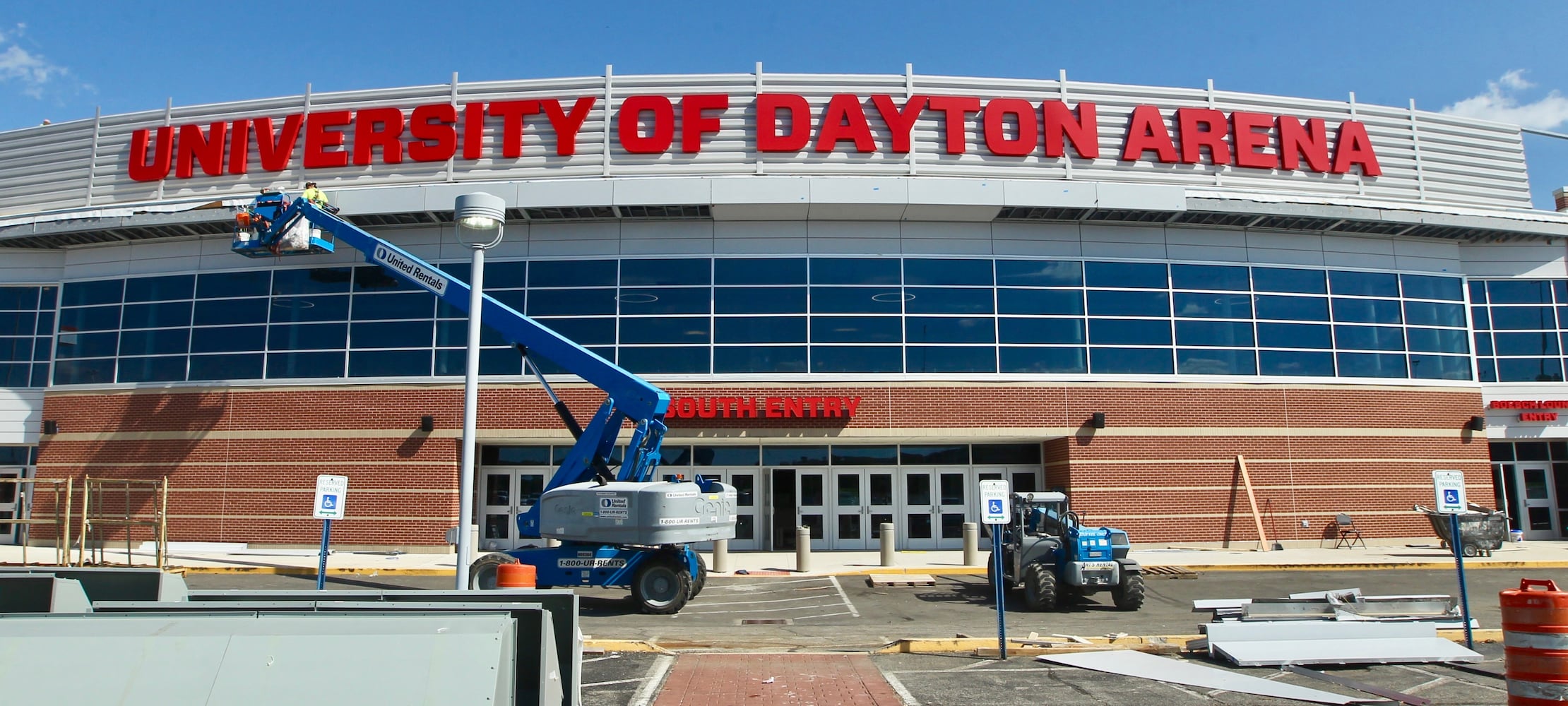 Photos: New sign on top of UD Arena