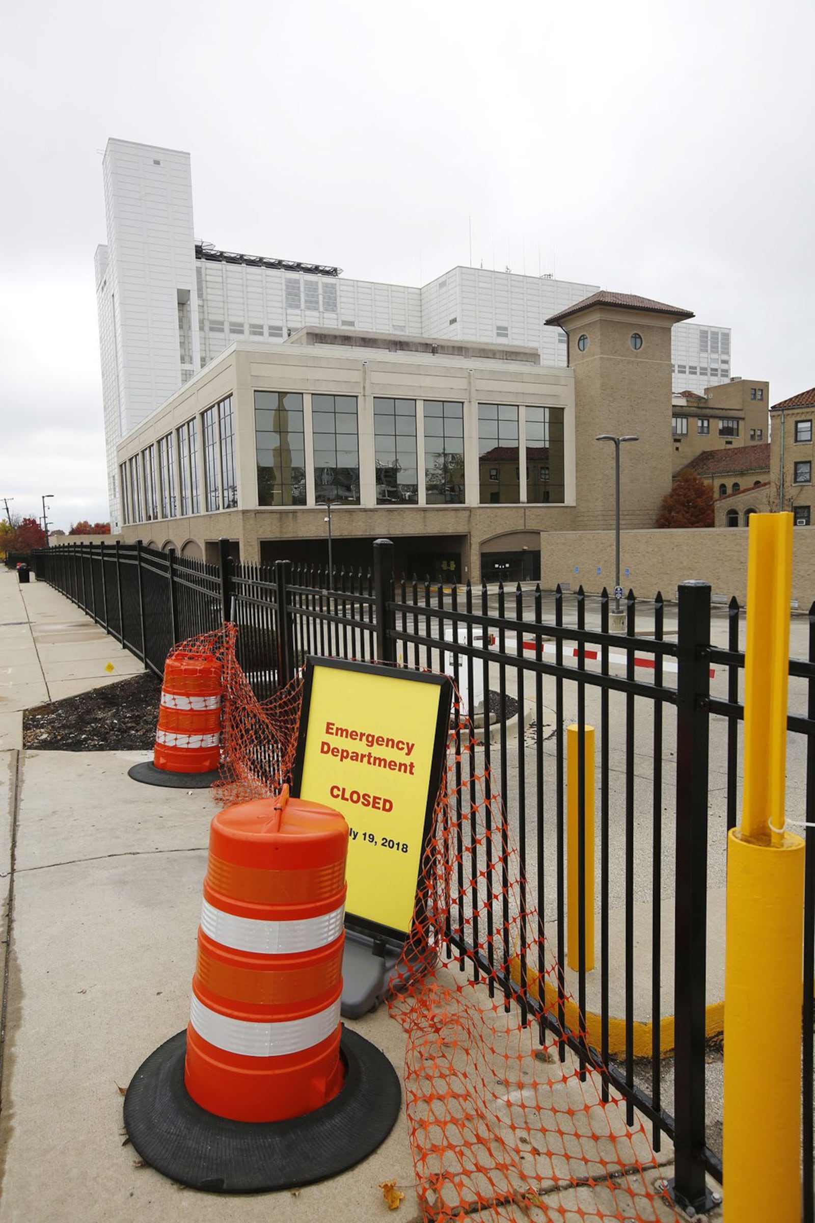 A permanent fence has been erected around of the Good Samaritan Hospital campus. Demolition work at Good Samaritan should start sometime early 2019. The CEO of Premier said it will be a long process and some work should start in the first quarter. TY GREENLEES / STAFF