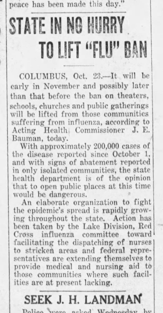 Images: Newspaper articles offer glimpse at Dayton during the 1918 Spanish influenza pandemic