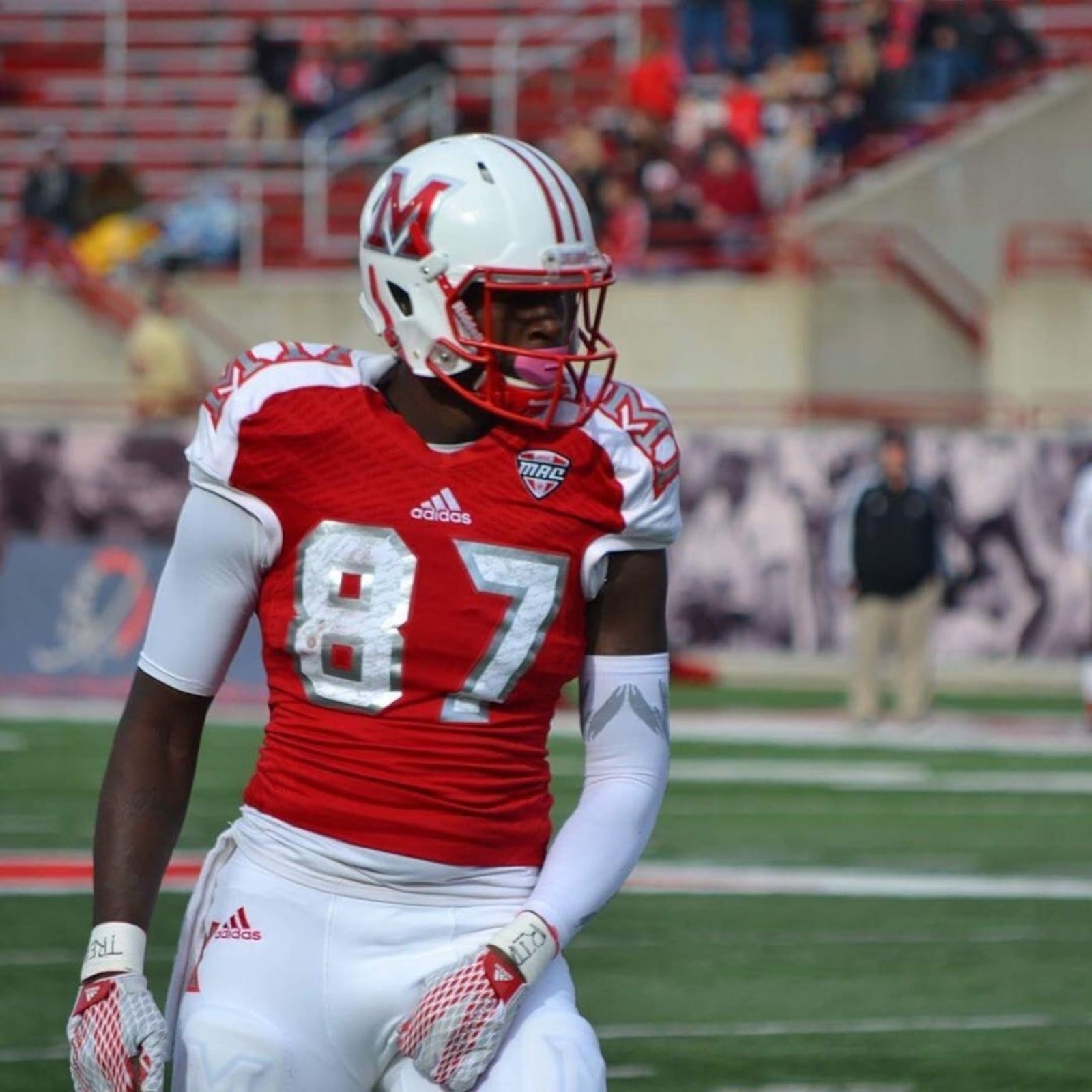 Chris Hudson, Miami RedHawks receiver in the 2015 season. CONTRIBUTED