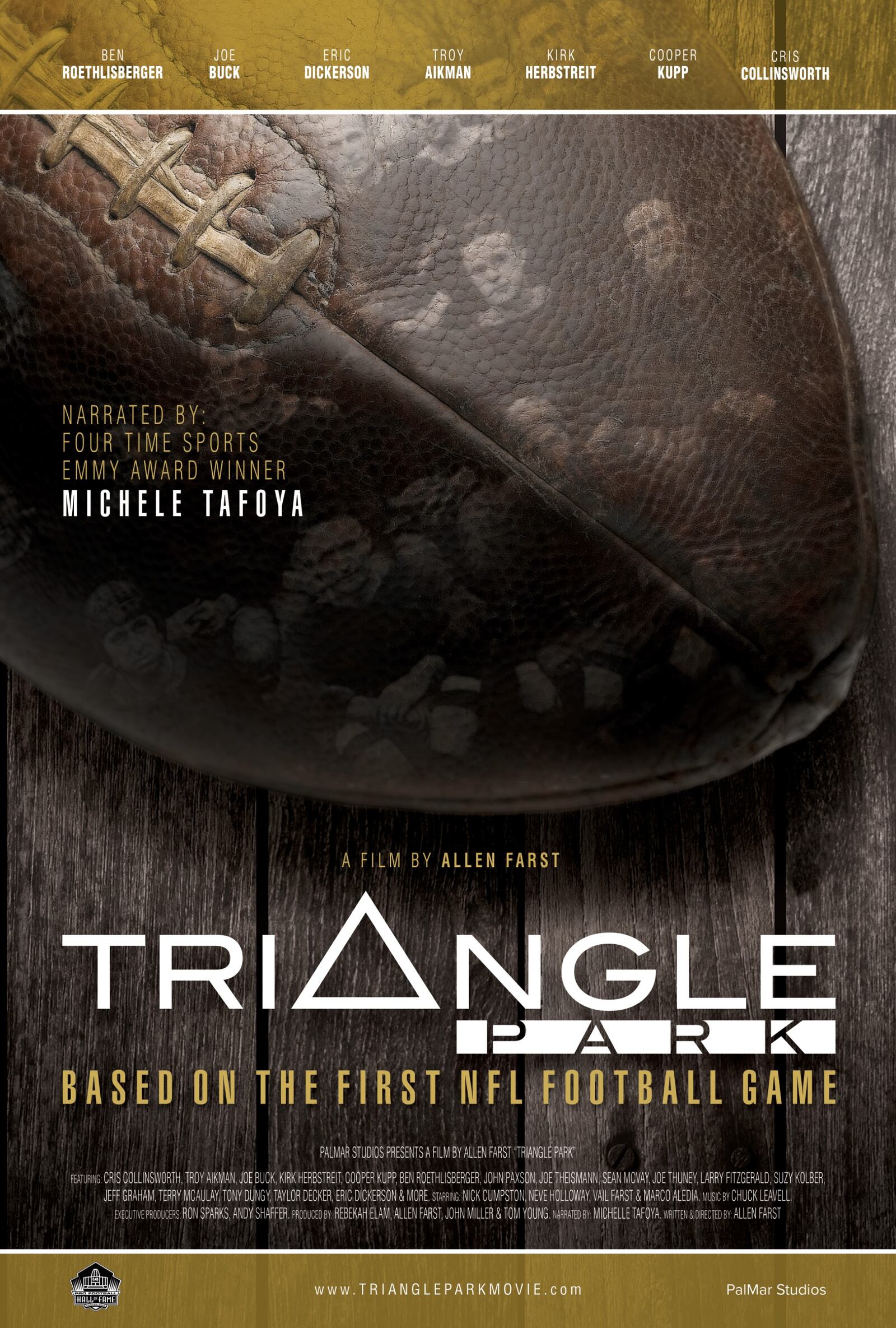 The poster for “Triangle Park,” a documentary based on the Dayton Triangles and the first ever NFL game, which was played in Dayton at Triangle Park on October 3, 1920. The film premiers Wednesday night to a sold-out audience at The Plaza Theatre in Miamisburg. Photo courtesy of  PalMar Studios