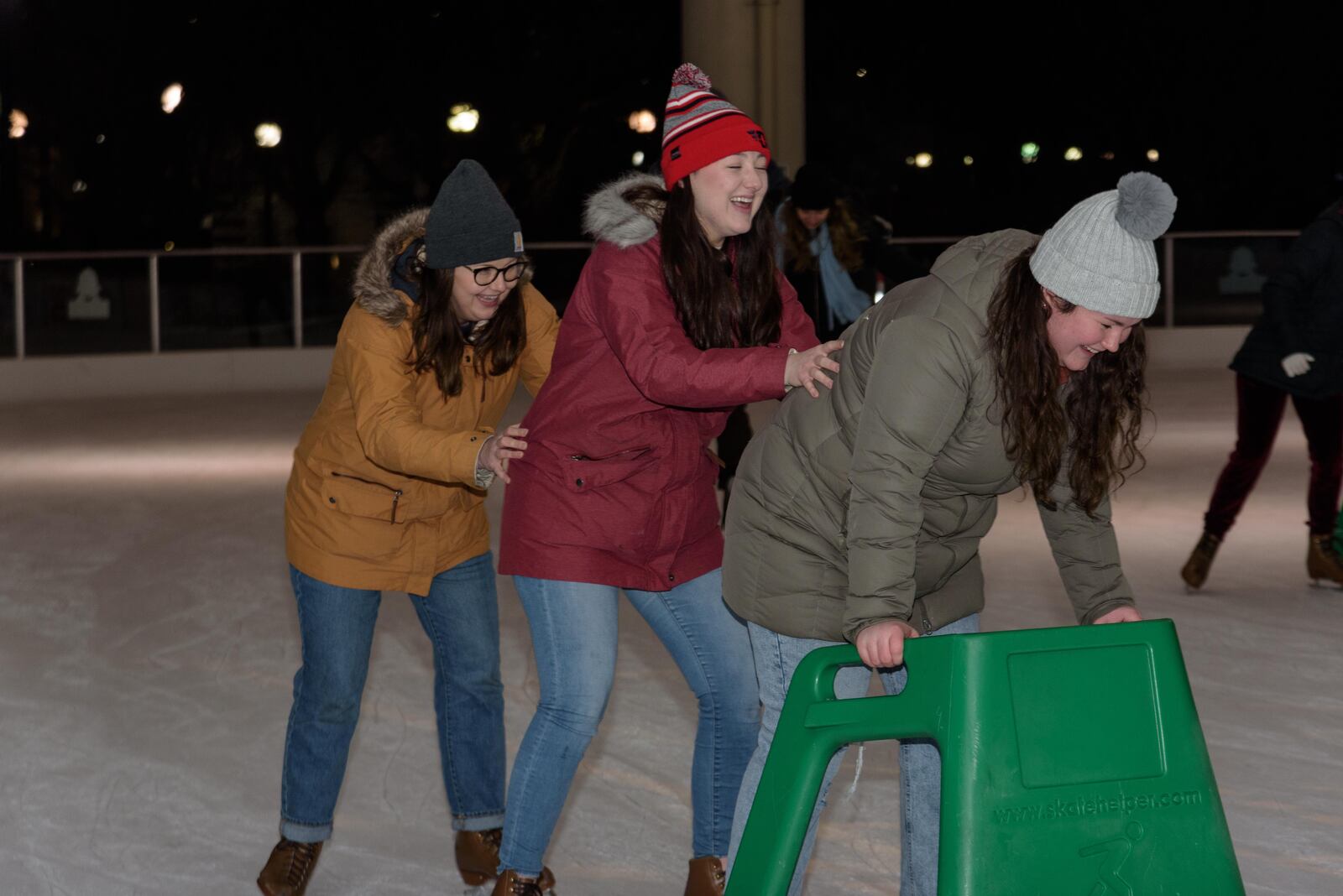 Despite the frigid temperatures, ice skaters enjoyed '90s Night at the MetroParks Ice Rink, located at RiverScape MetroPark in downtown Dayton on Friday, Jan. 21, 2022. The ice rink is open daily until Feb. 27. Did we spot you there? For more info, visit metroparks.org/ice-rink. TOM GILLIAM / CONTRIBUTING PHOTOGRAPHER